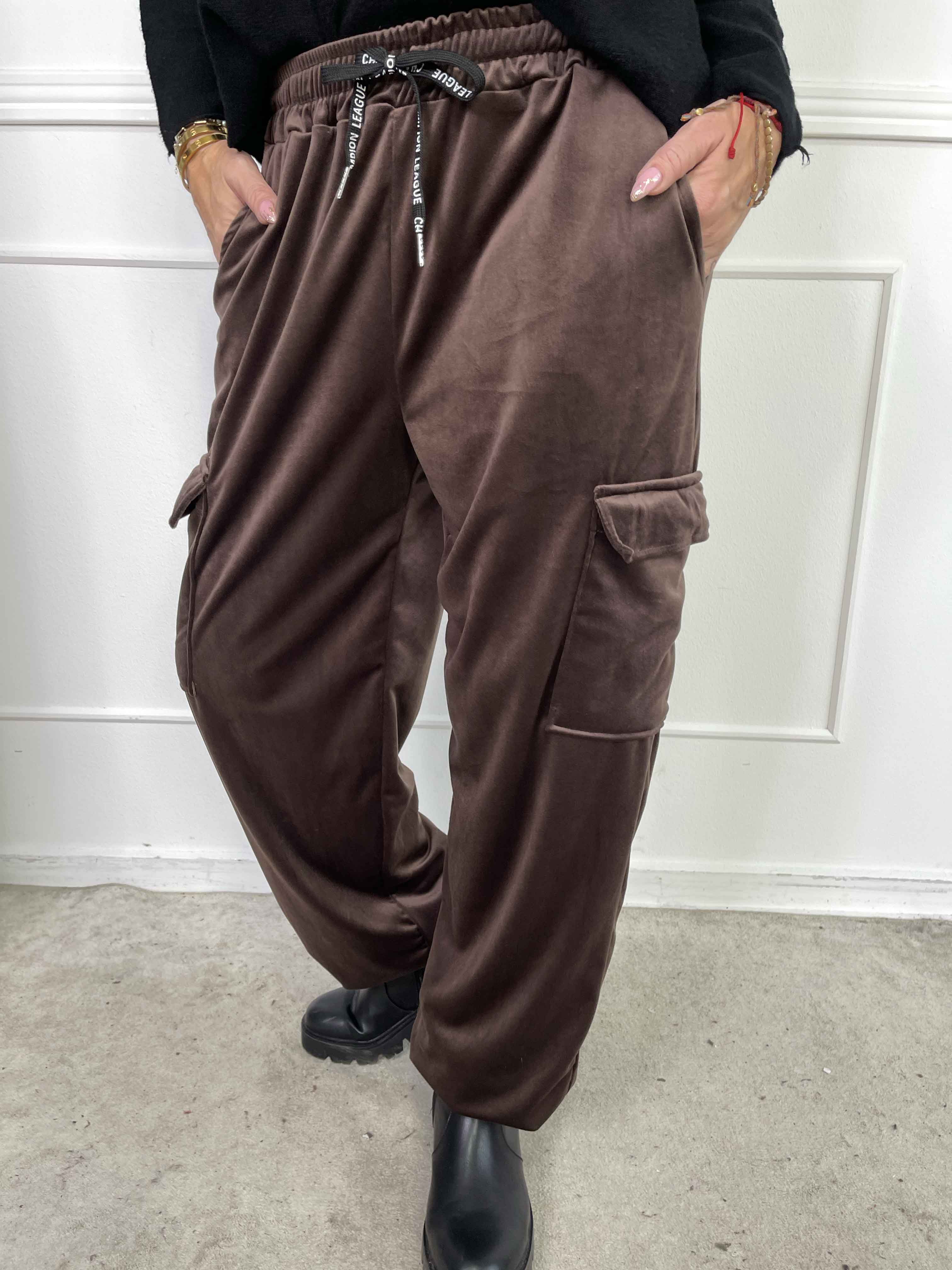 Pippa - Bløde cargobukser i velour