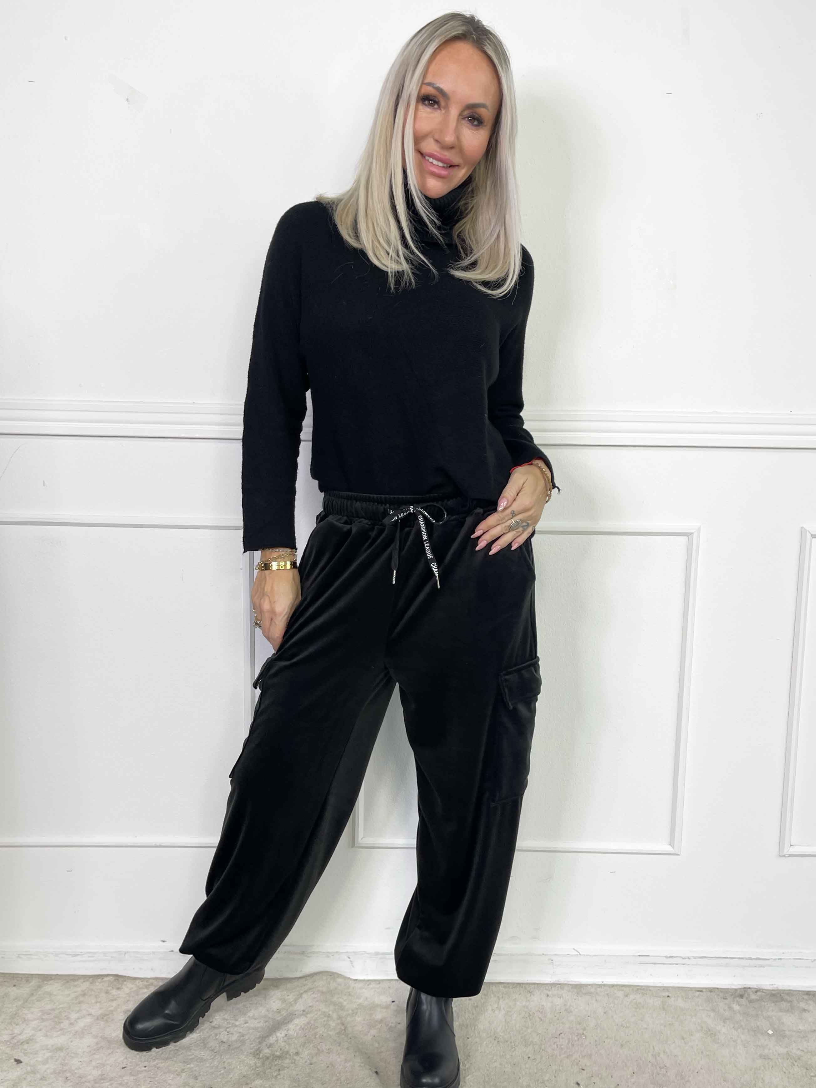 Pippa - Bløde cargobukser i velour