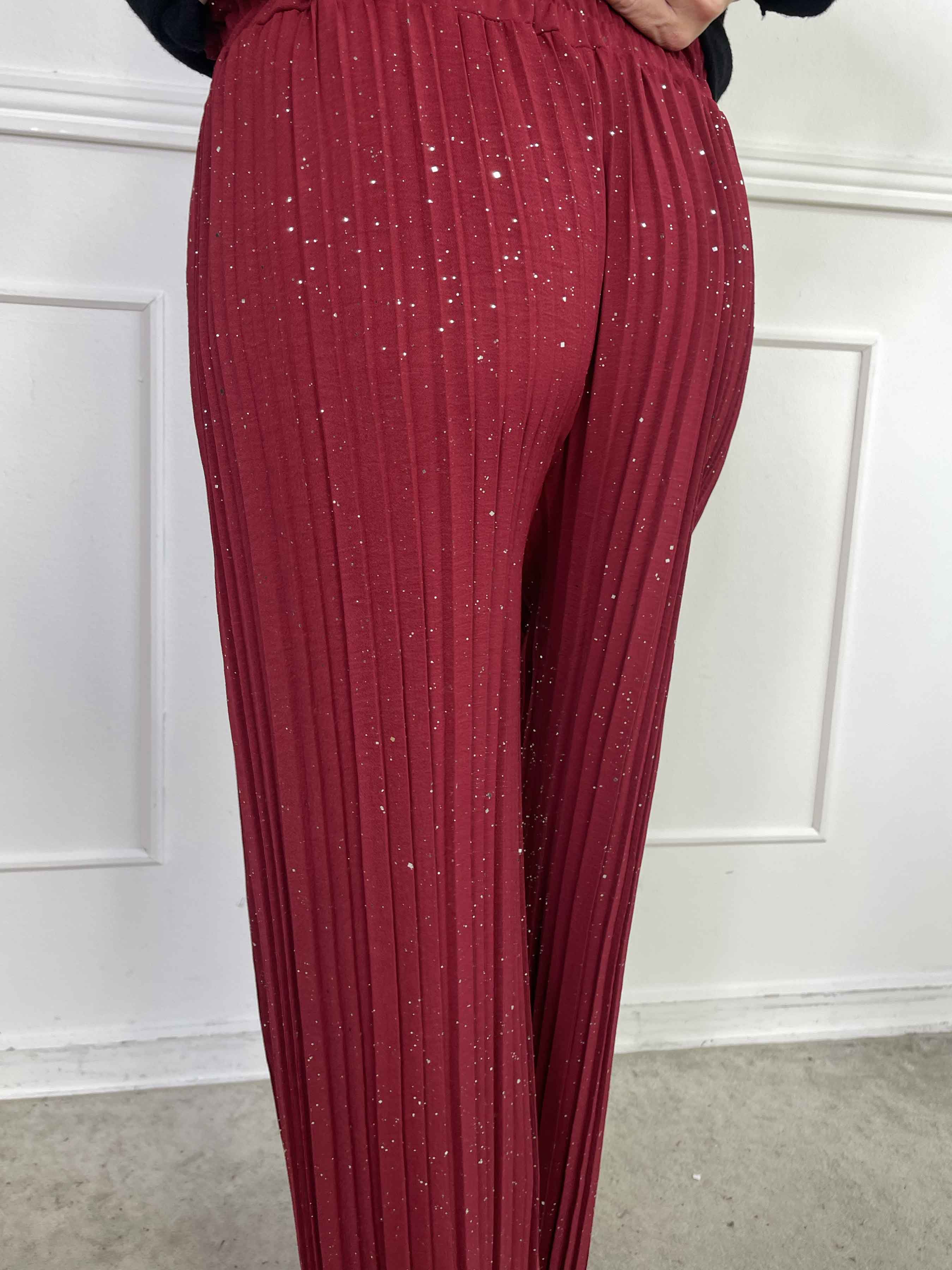 Pola Glitter - Plisserade löst sittande byxor med glitter