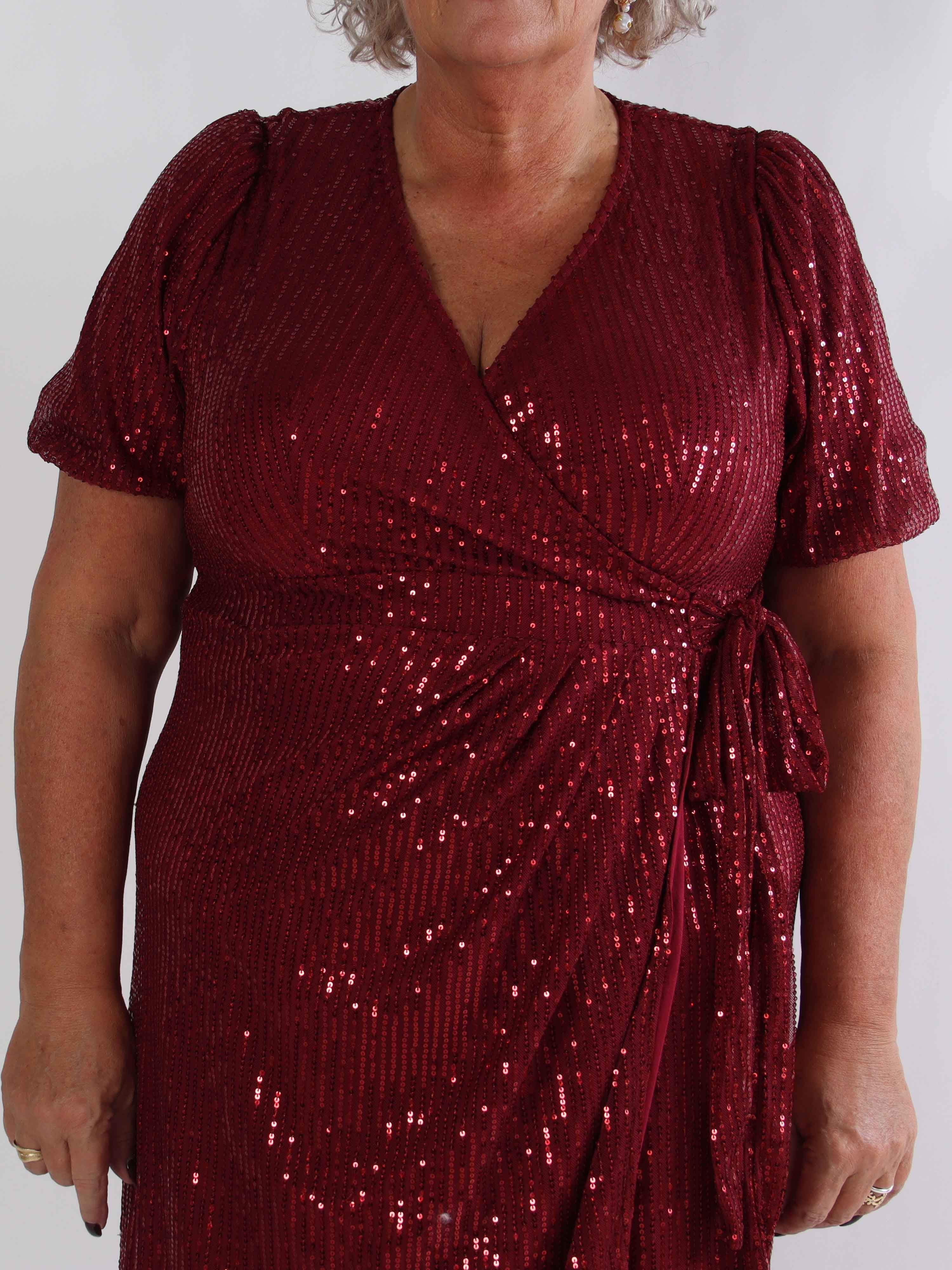 Primula Glitter - Plus size omlottklänning med paljetter