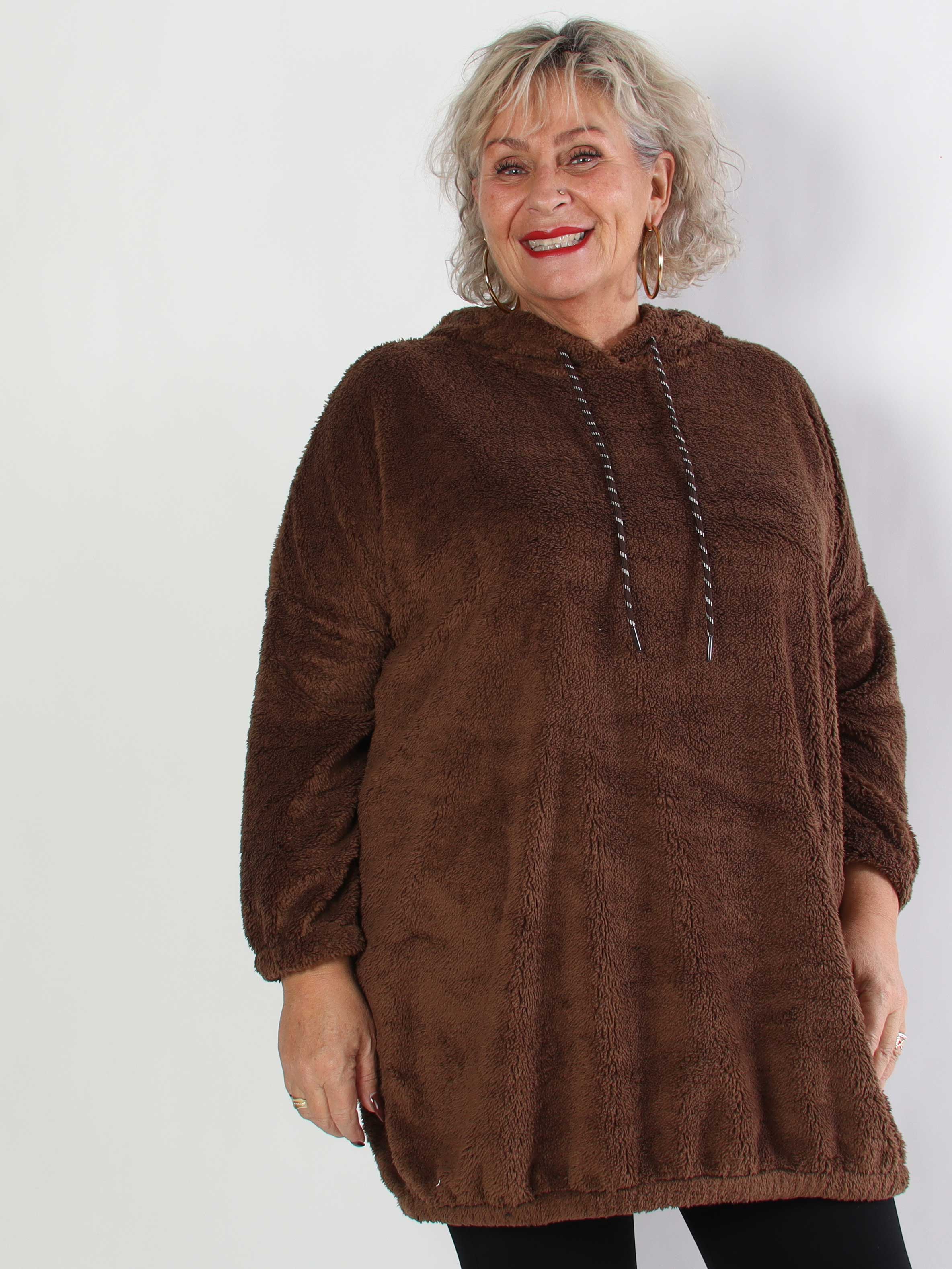 Puffy - Plus size hoodie i fluffy og blød kvalitet