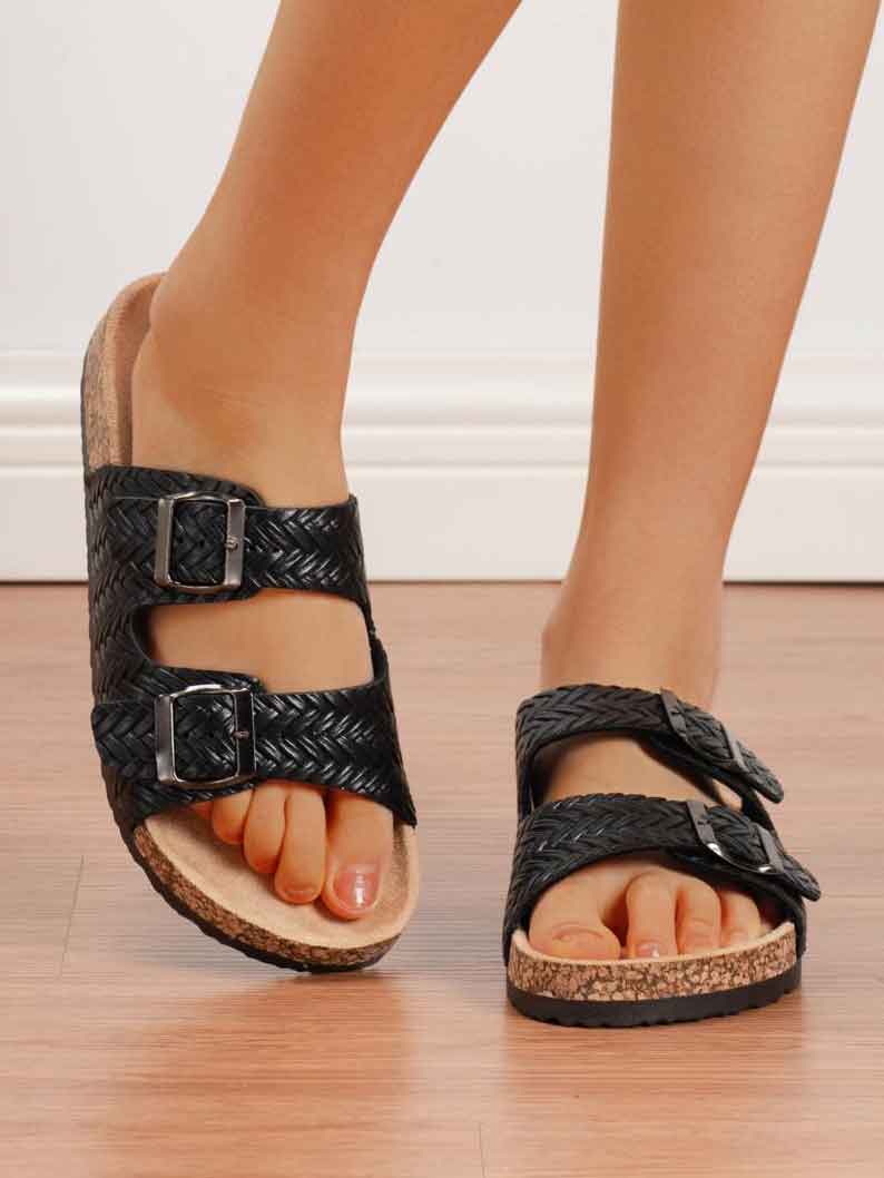 Puglia - Sandaler med brede remme og justerbare spænder i guld