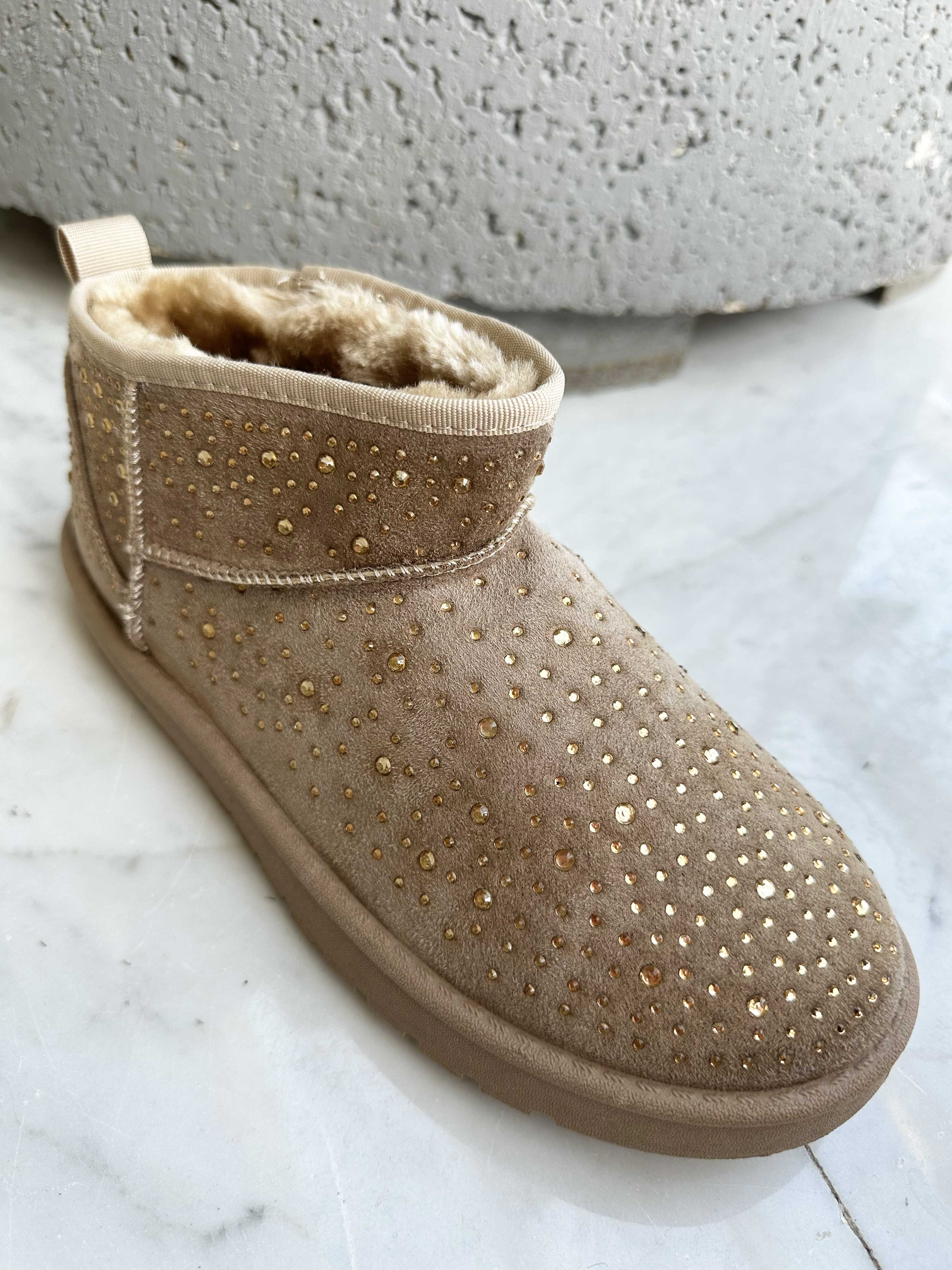 Queen - Låga teddystövlar med fuskpälskant