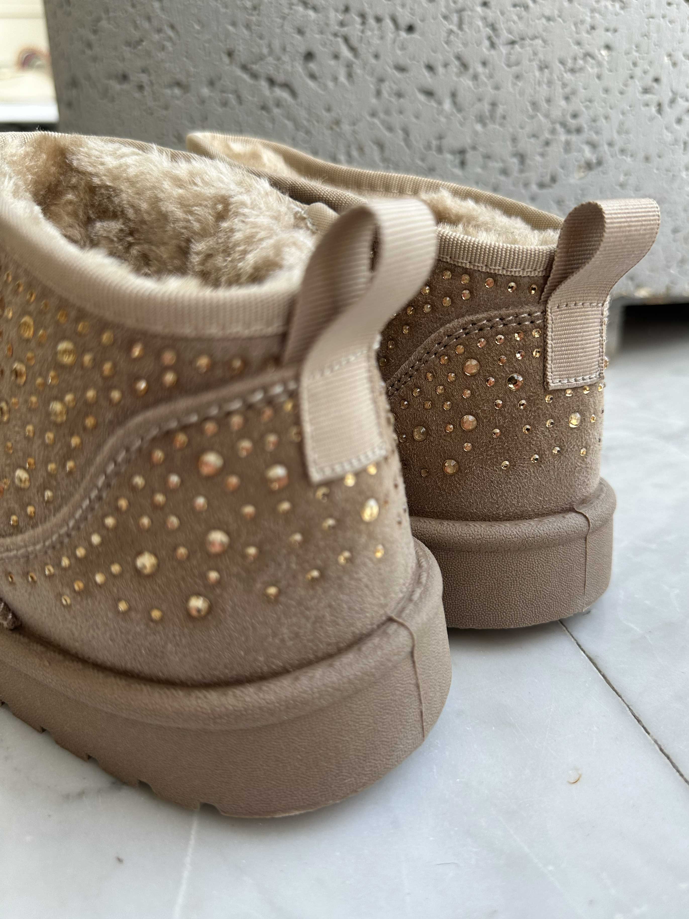 Queen - Låga teddystövlar med fuskpälskant