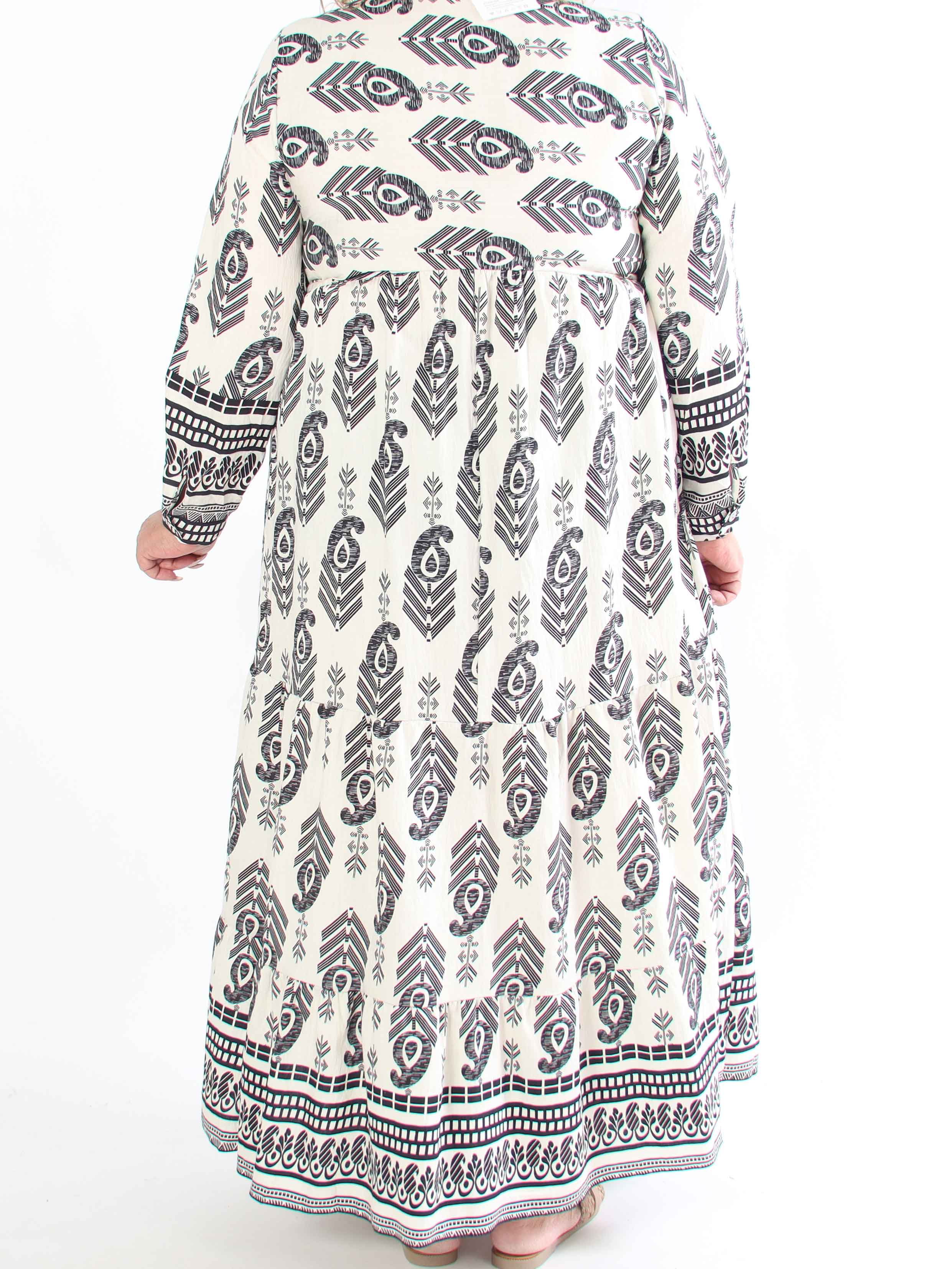 Raina - Lång mönstrad plus size-klänning i viskos