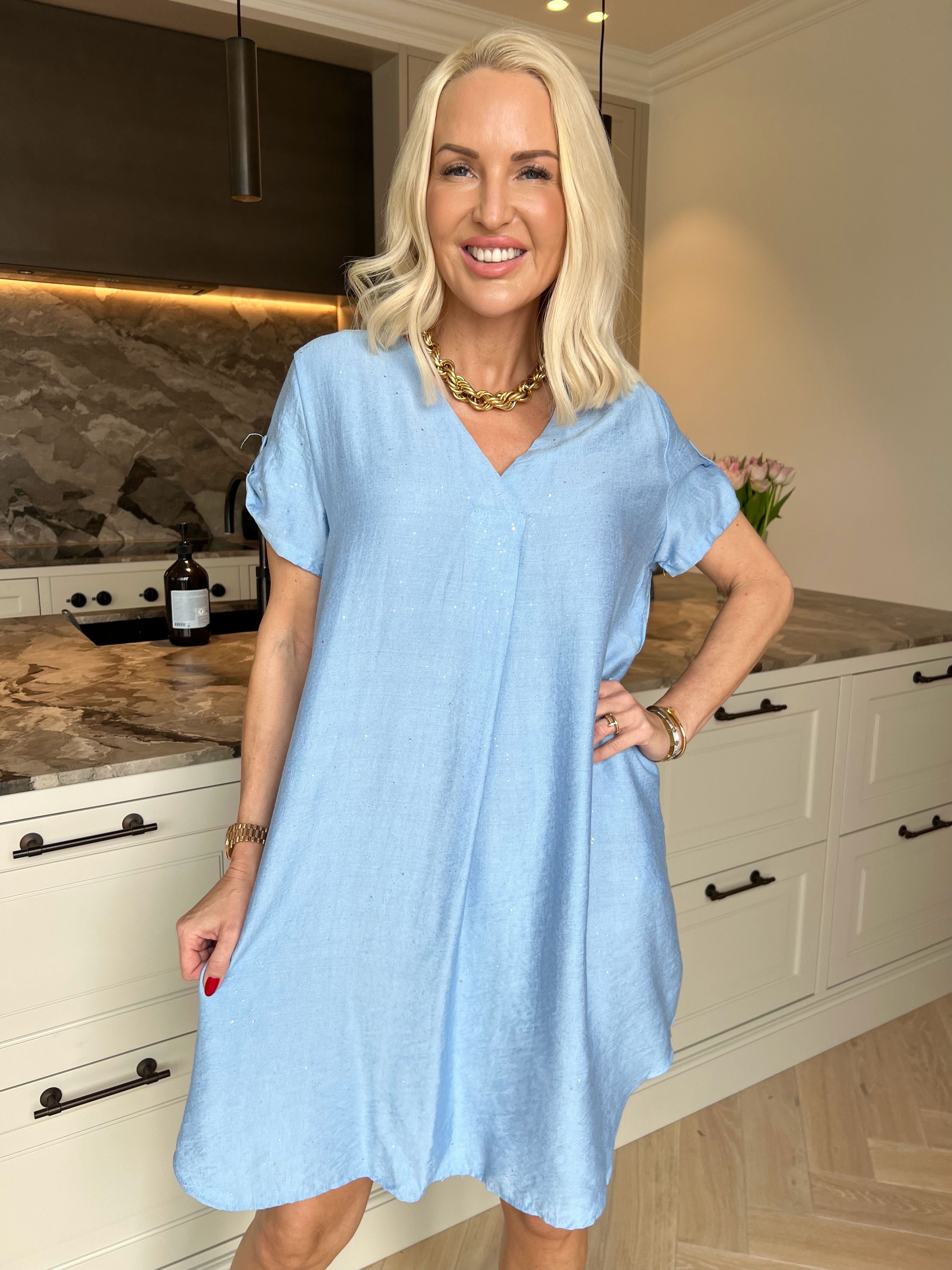 Renee - Sød tunikakjole i viskose dækket med glimmer