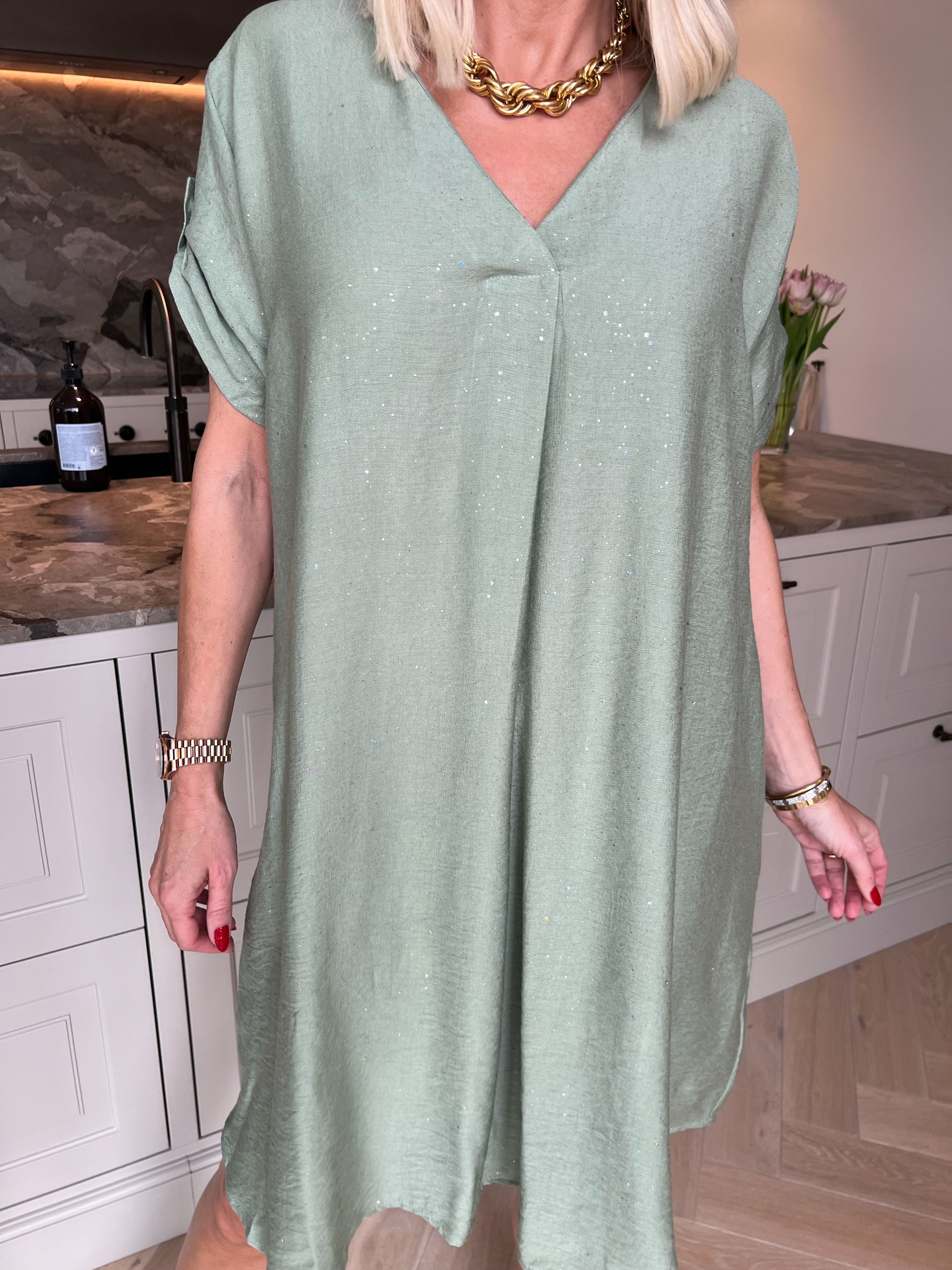 Renee - Sød tunikakjole i viskose dækket med glimmer