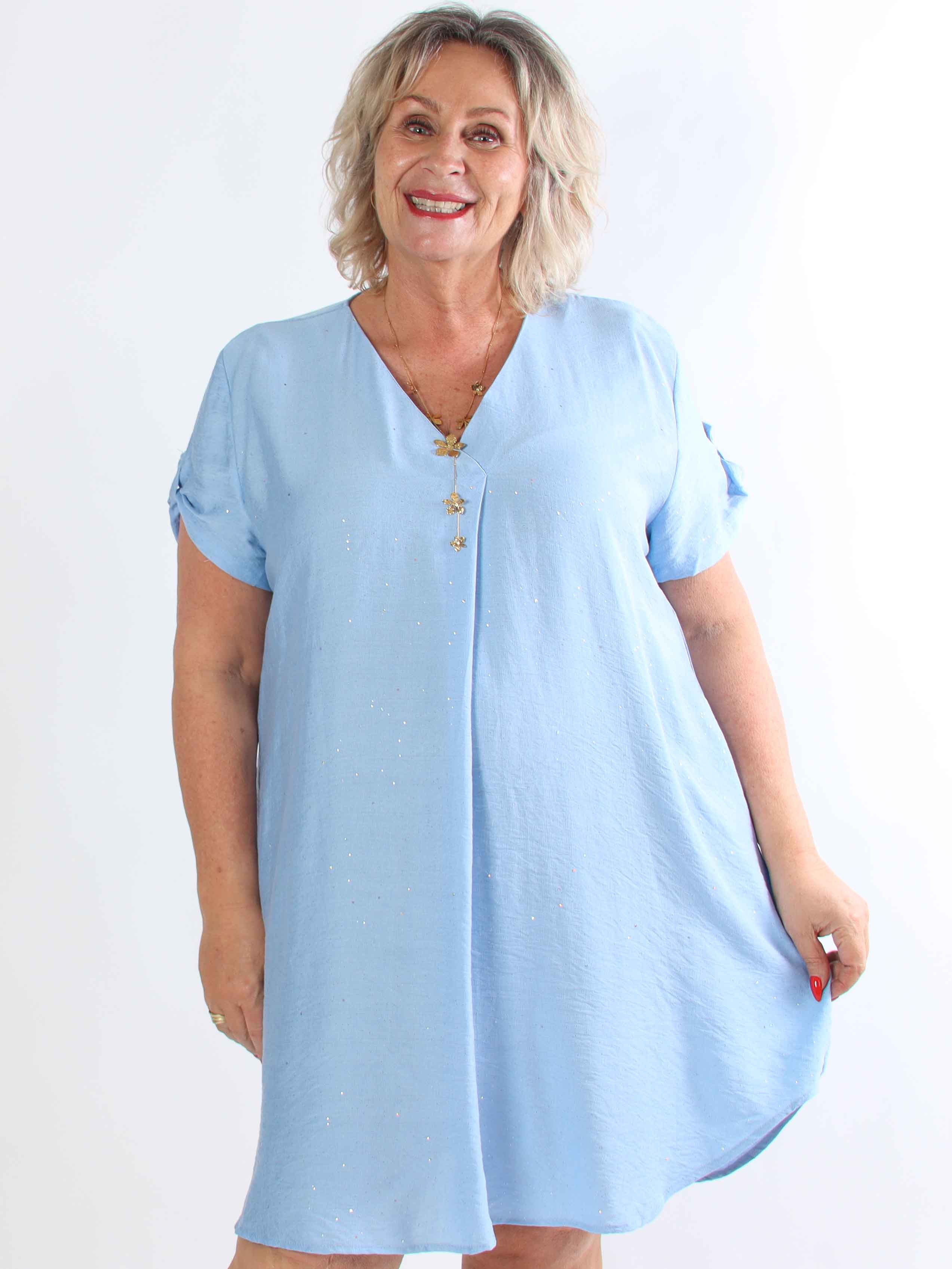 Renee - Sød tunikakjole i viskose dækket med glimmer