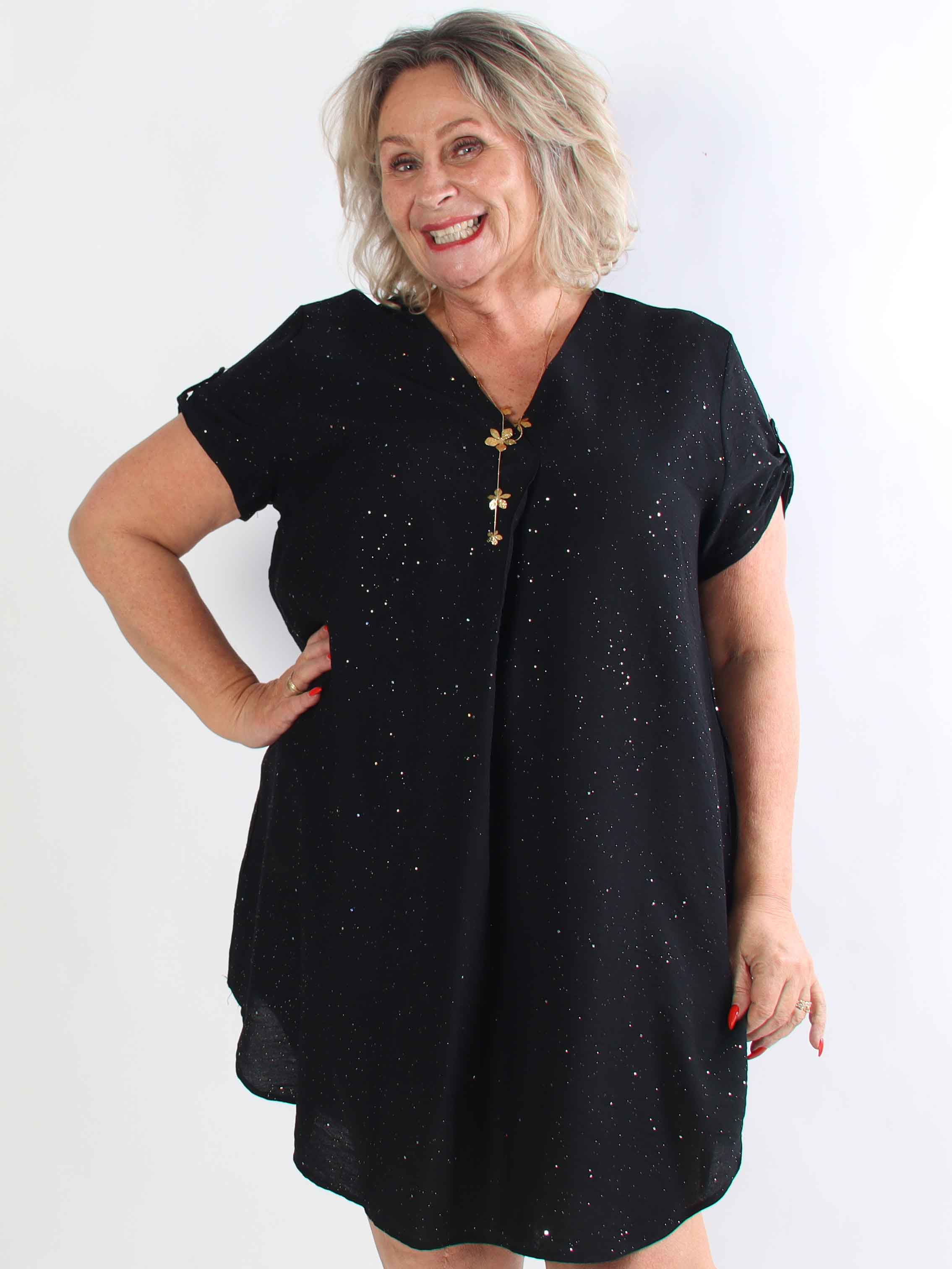 Renee - Sød tunikakjole i viskose dækket med glimmer