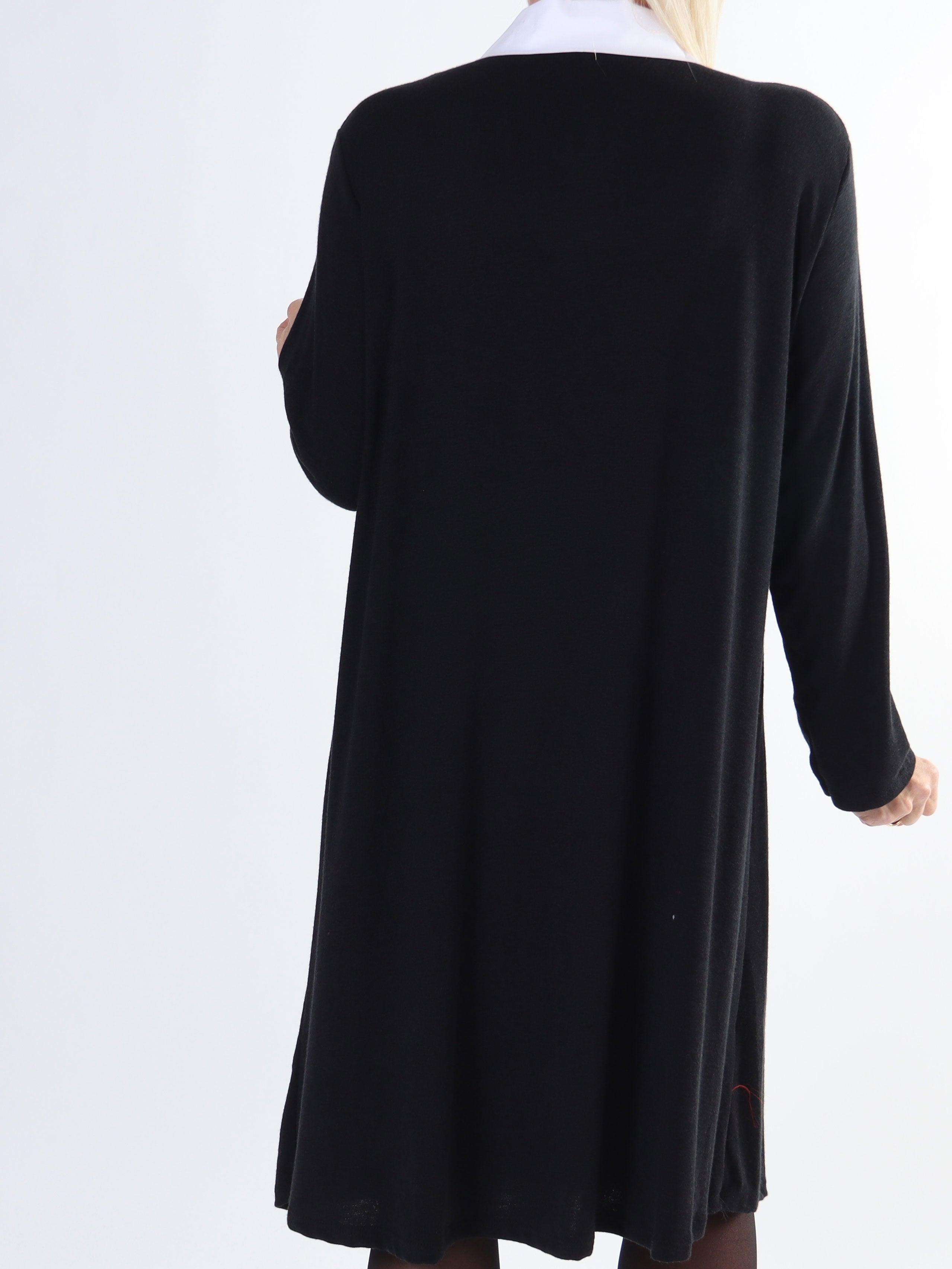 Rita Long - Härlig mjuk plus size klänning med vit skjortkrage