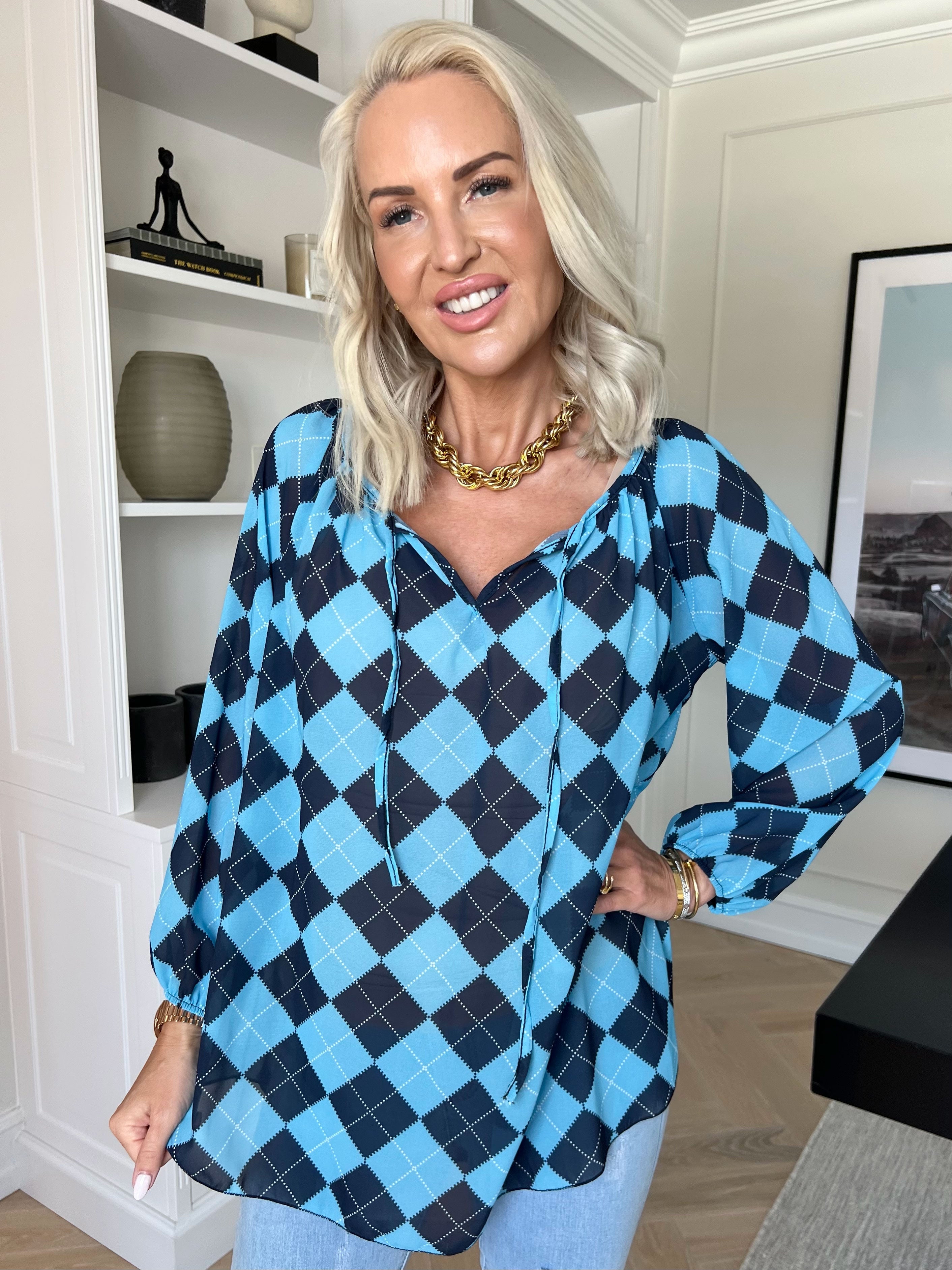 Romana - Fin ternet tunika i chiffon