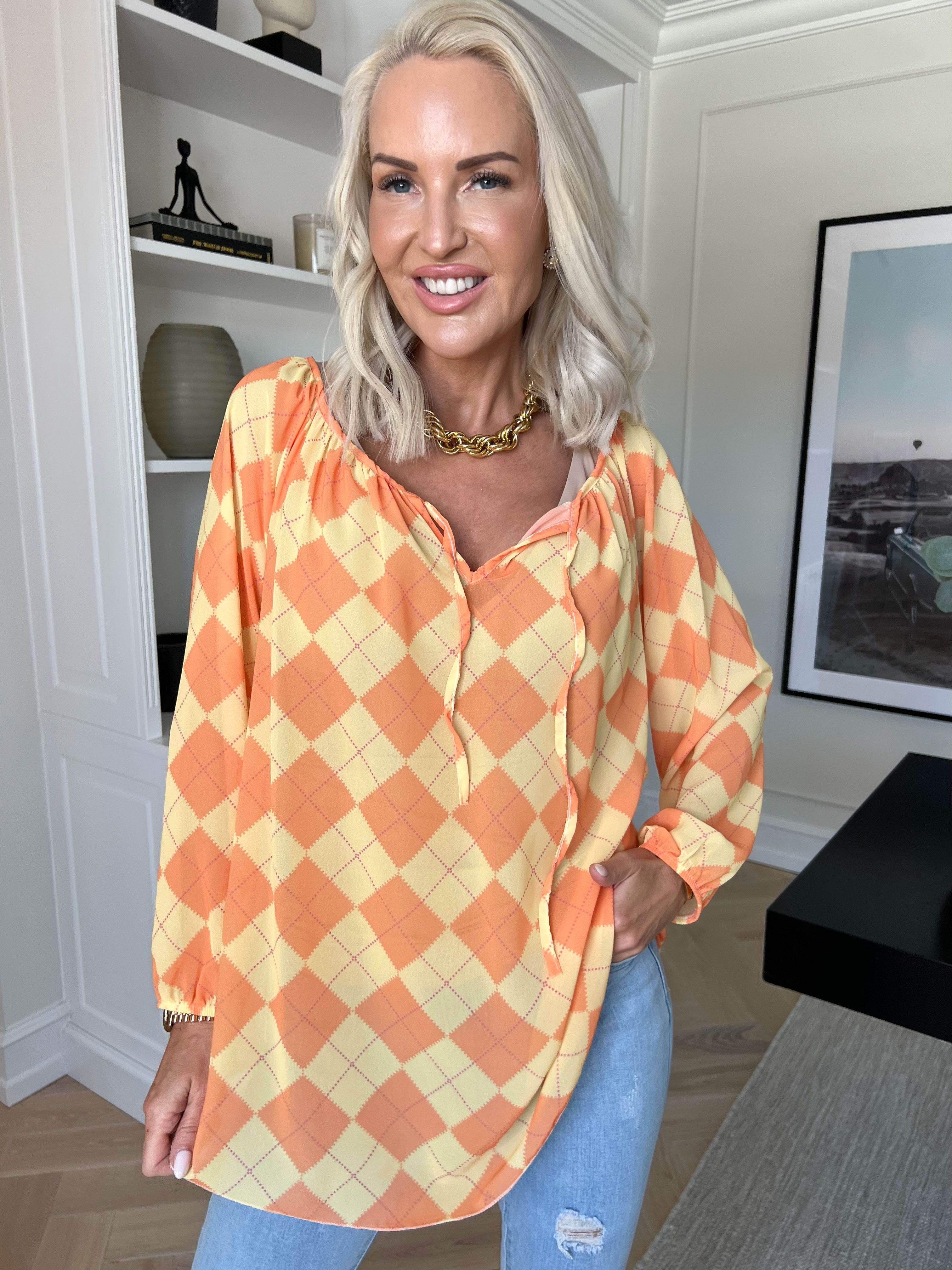 Romana - Fin ternet tunika i chiffon