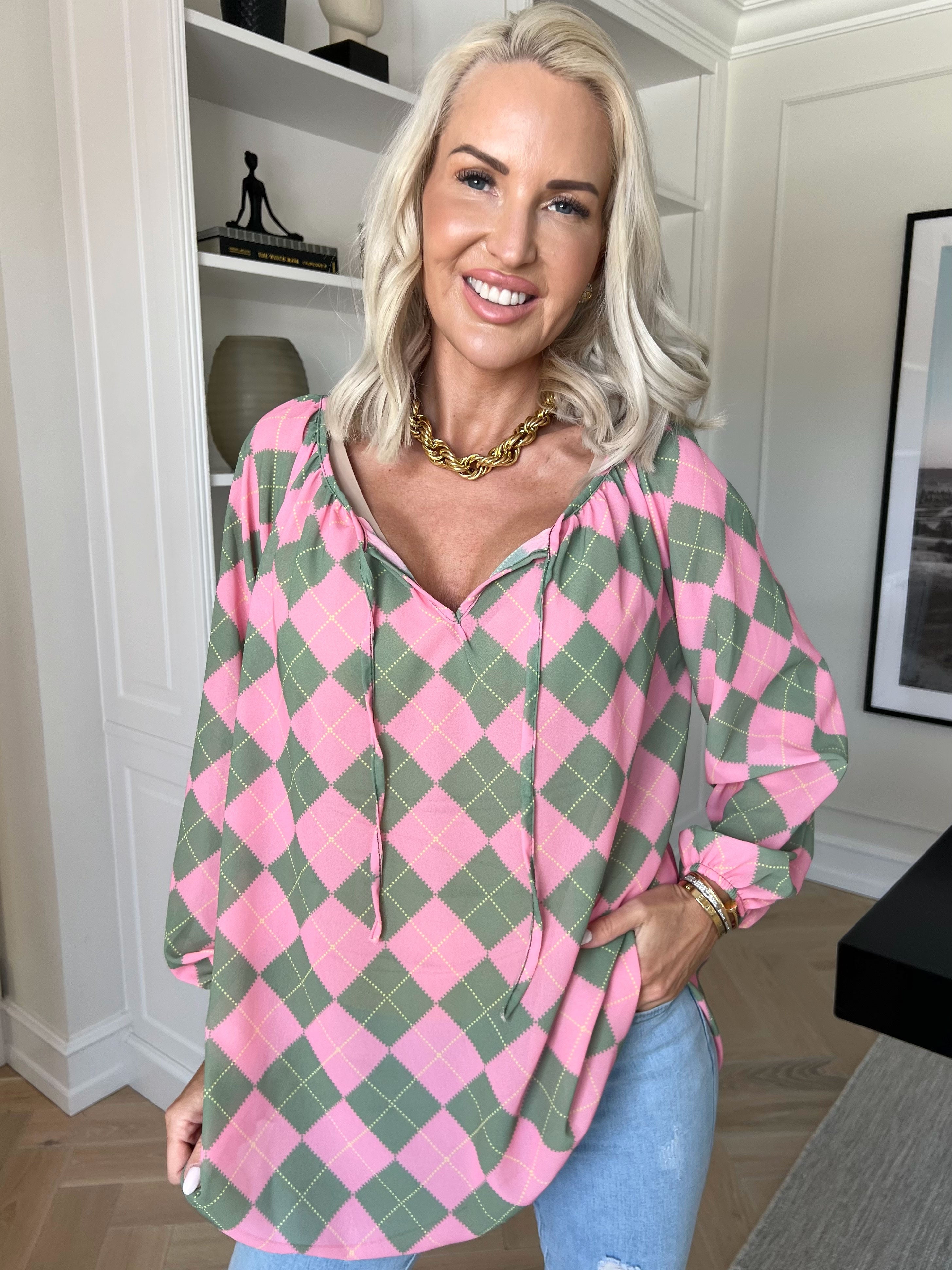 Romana - Fin ternet tunika i chiffon