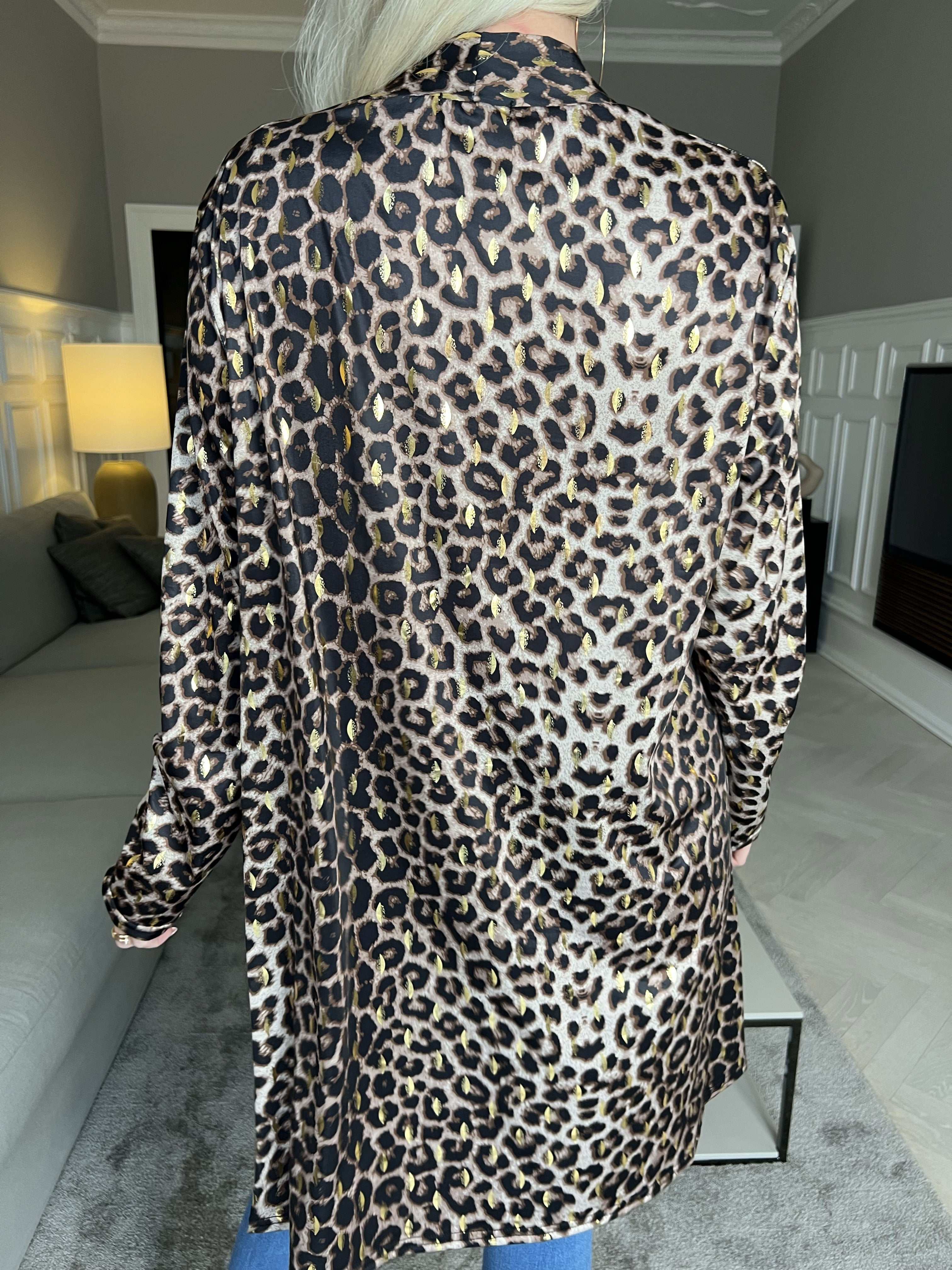 Rosa Animal - Elastisk kofta med tryck