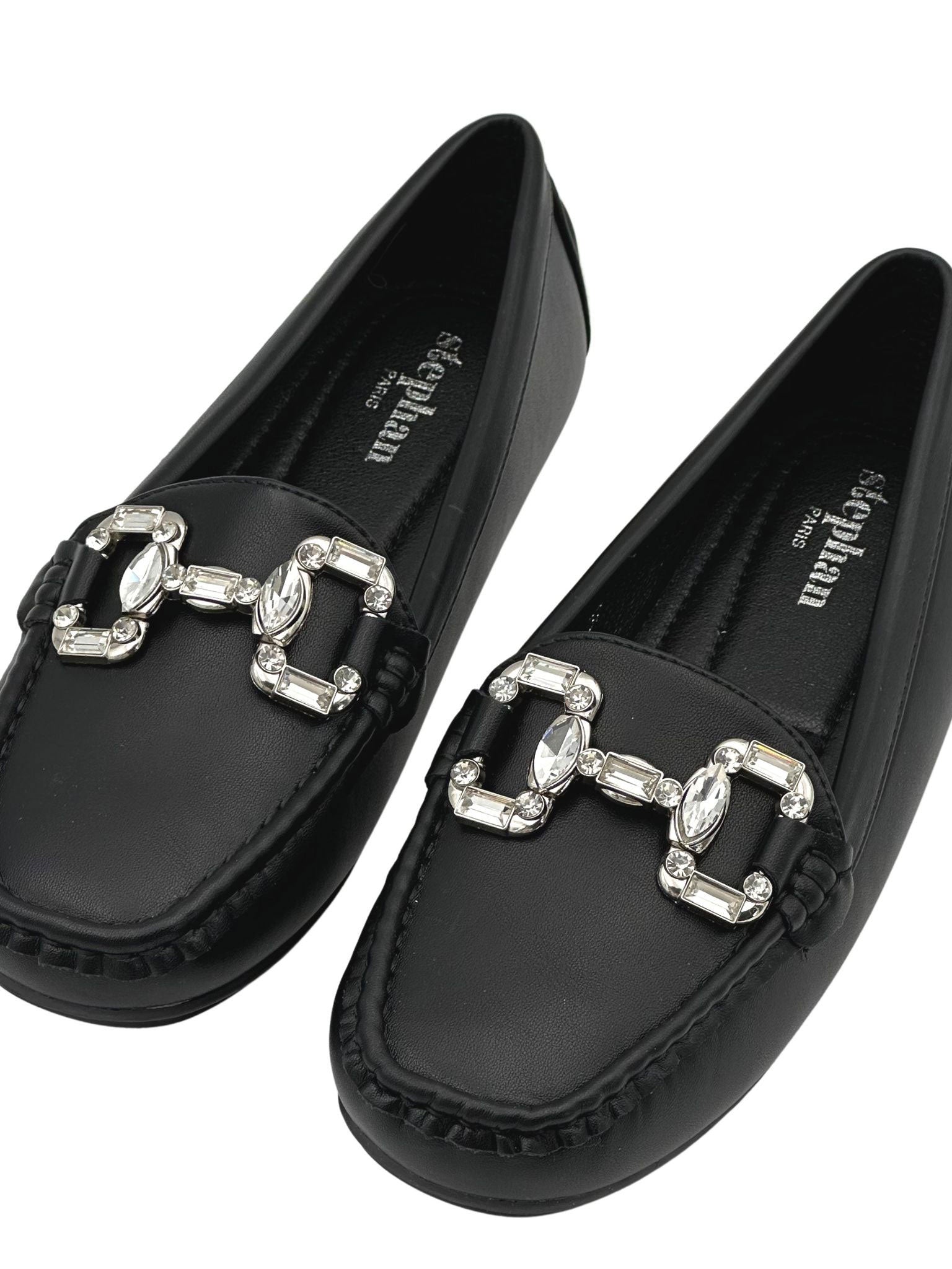 Rosalba - Moccasins med strasspänne