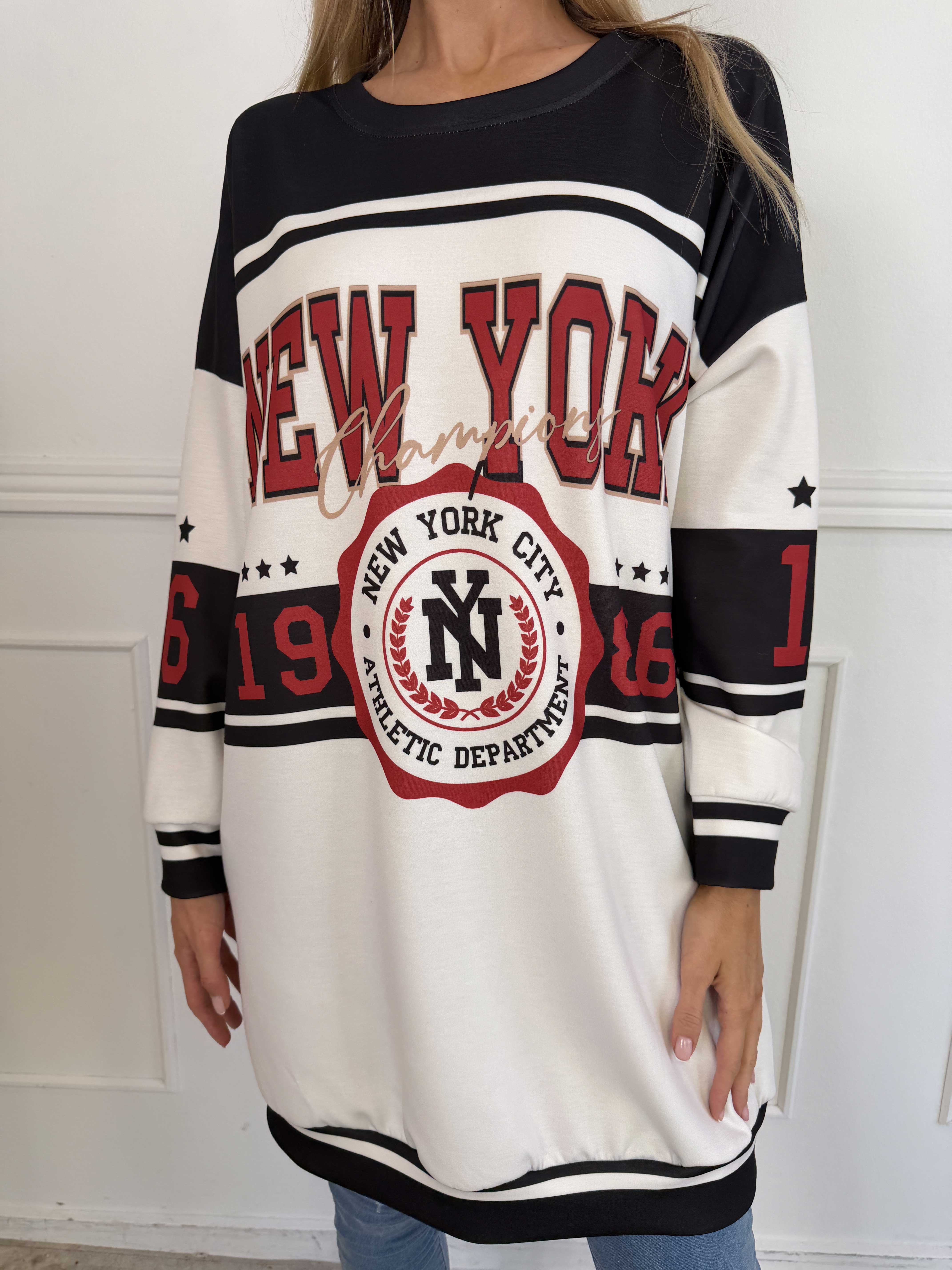 Rosaria - Joggingklänning med New York-motiv på bröstet