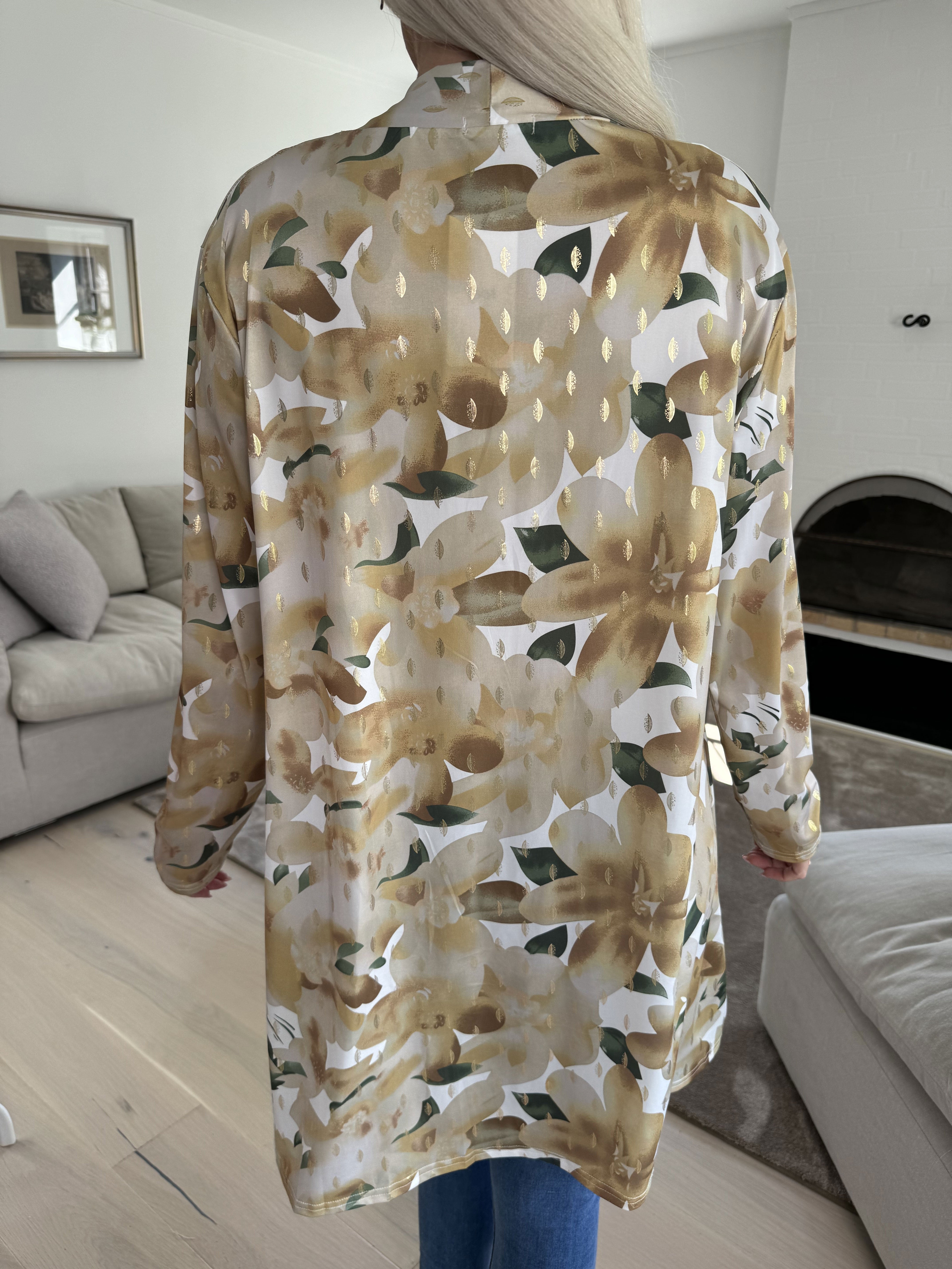 Rosa Sweet Flower - Elastisk kofta med blommigt tryck