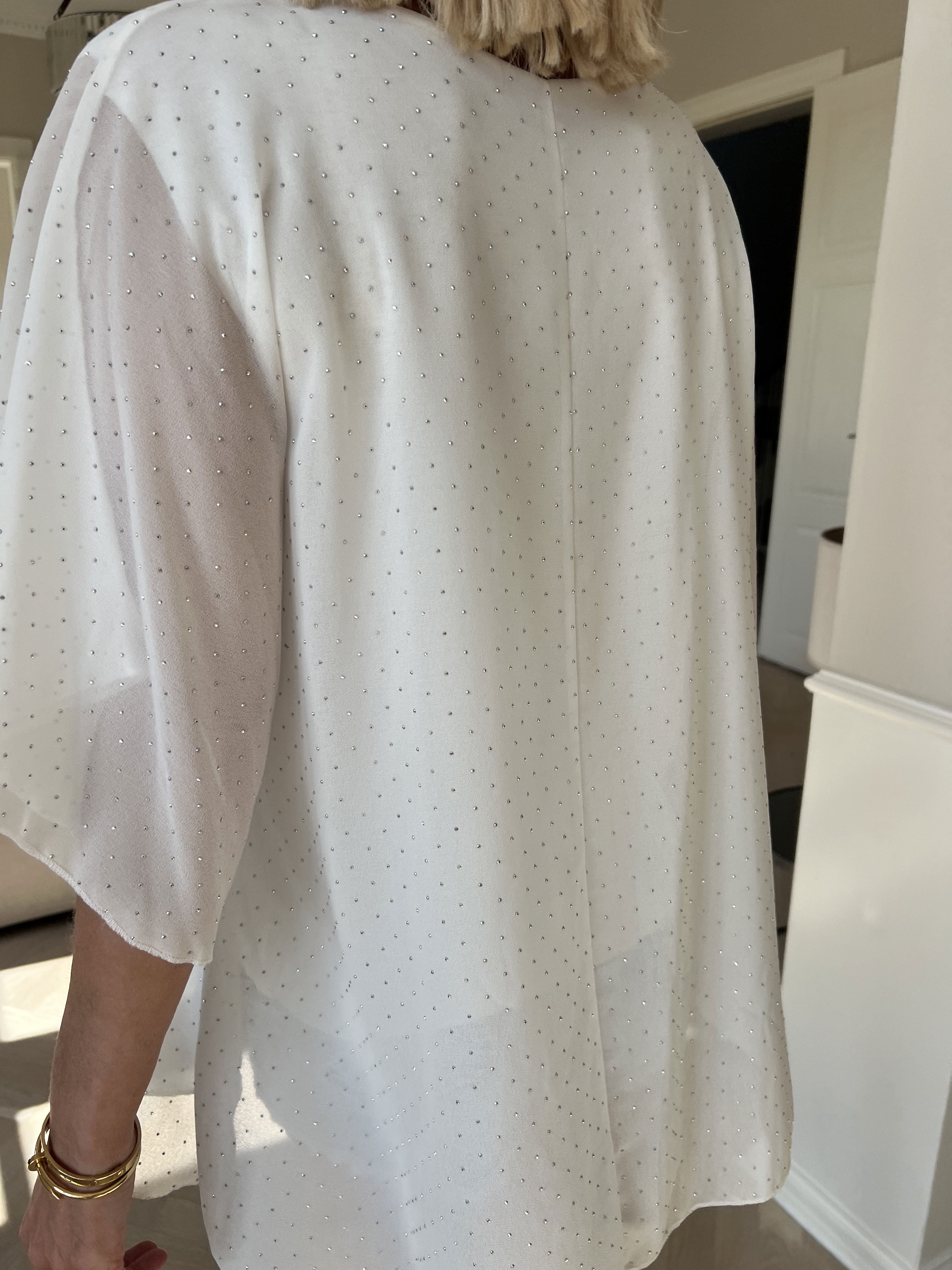 Rosie -Söt viskos blus med chiffonglager och strass