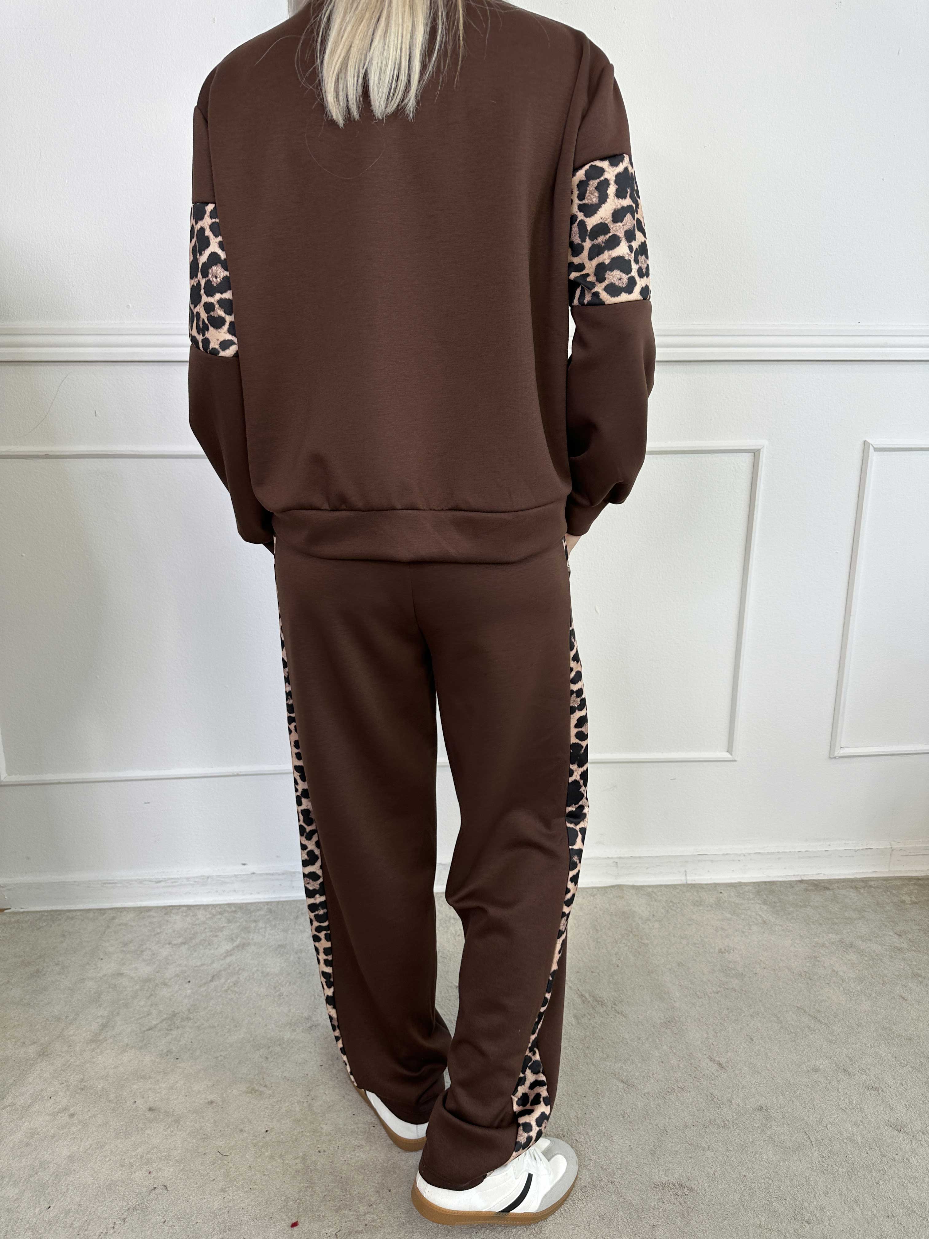 Rosita - Joggingsæt med striber af leopardprint