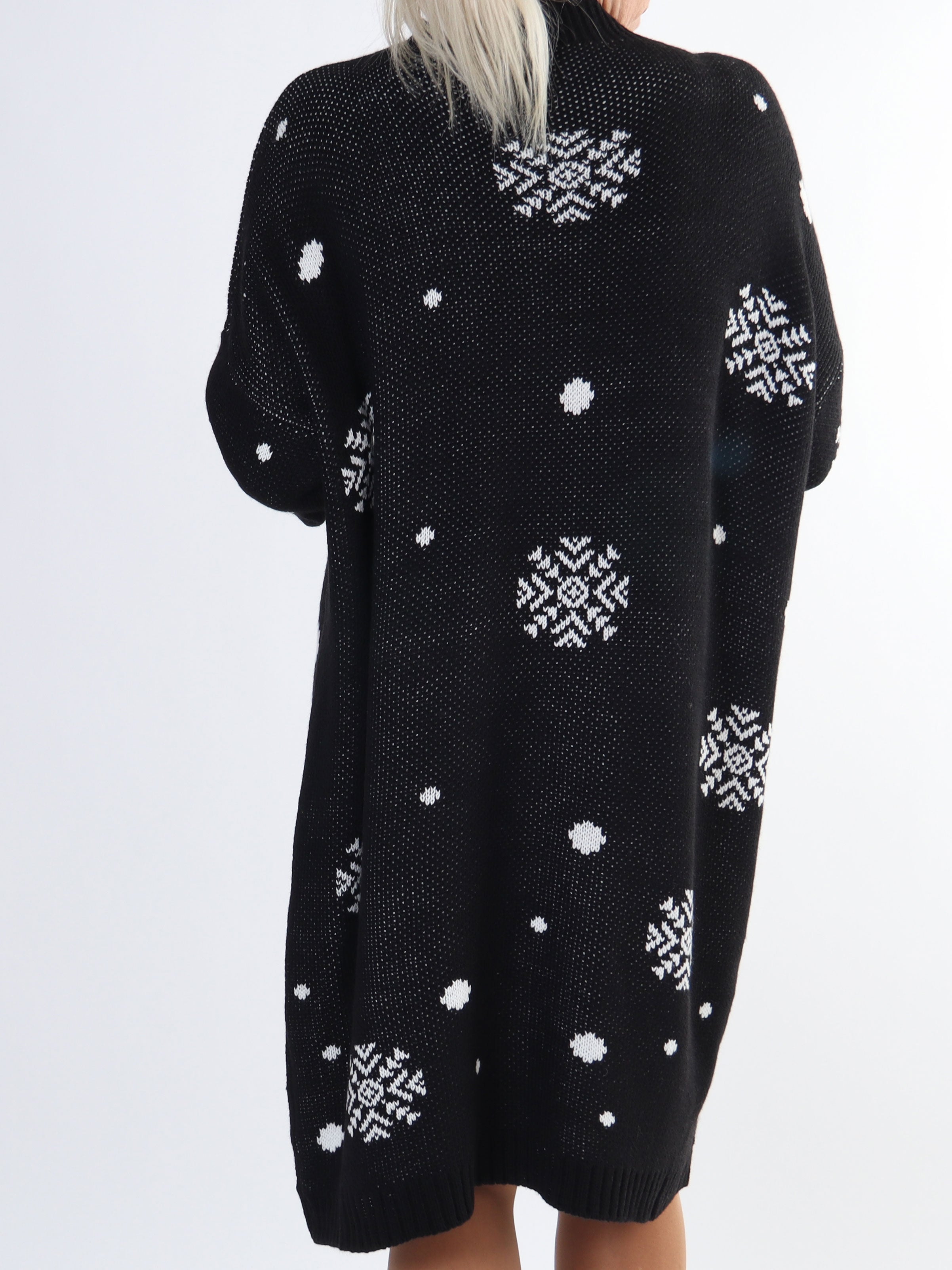 Rudolf - Stickad julklänning i plus size med rudolfmotiv