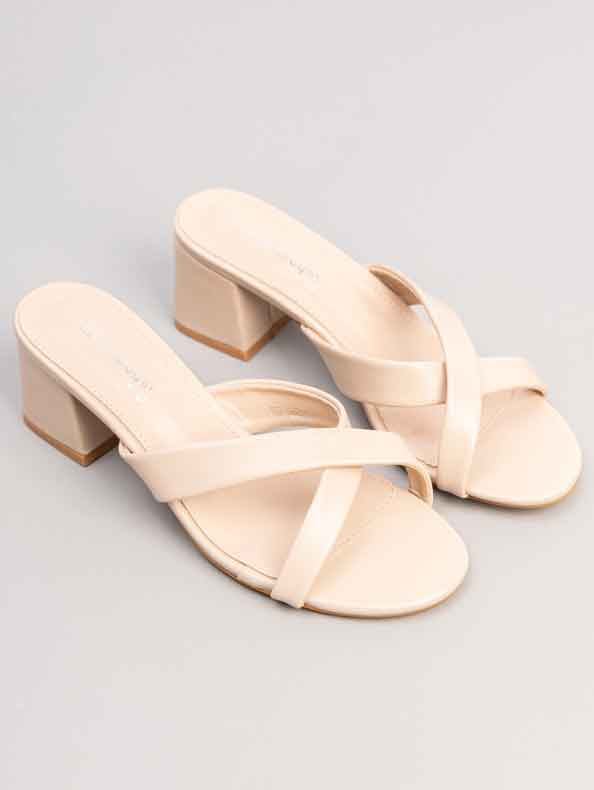Samine - Elegante sandaler med bred hæl og krydsende remme over foden