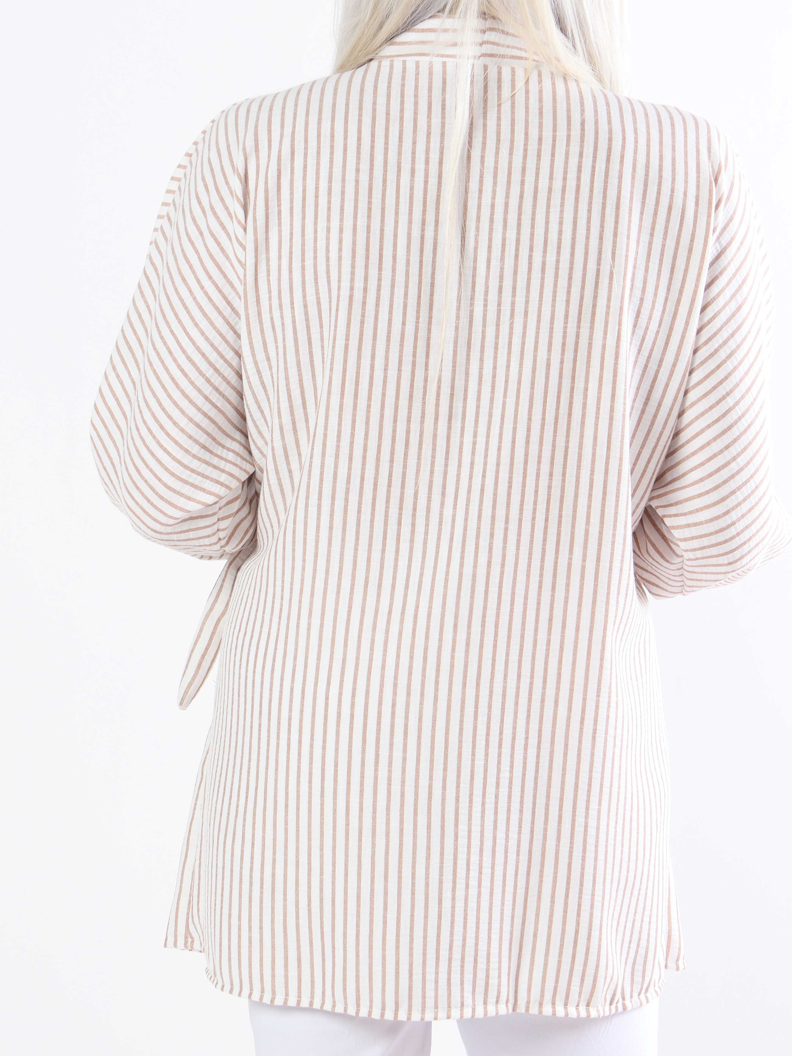Sarah Stripe - Söt randig omlott-tunika i plusstorlek
