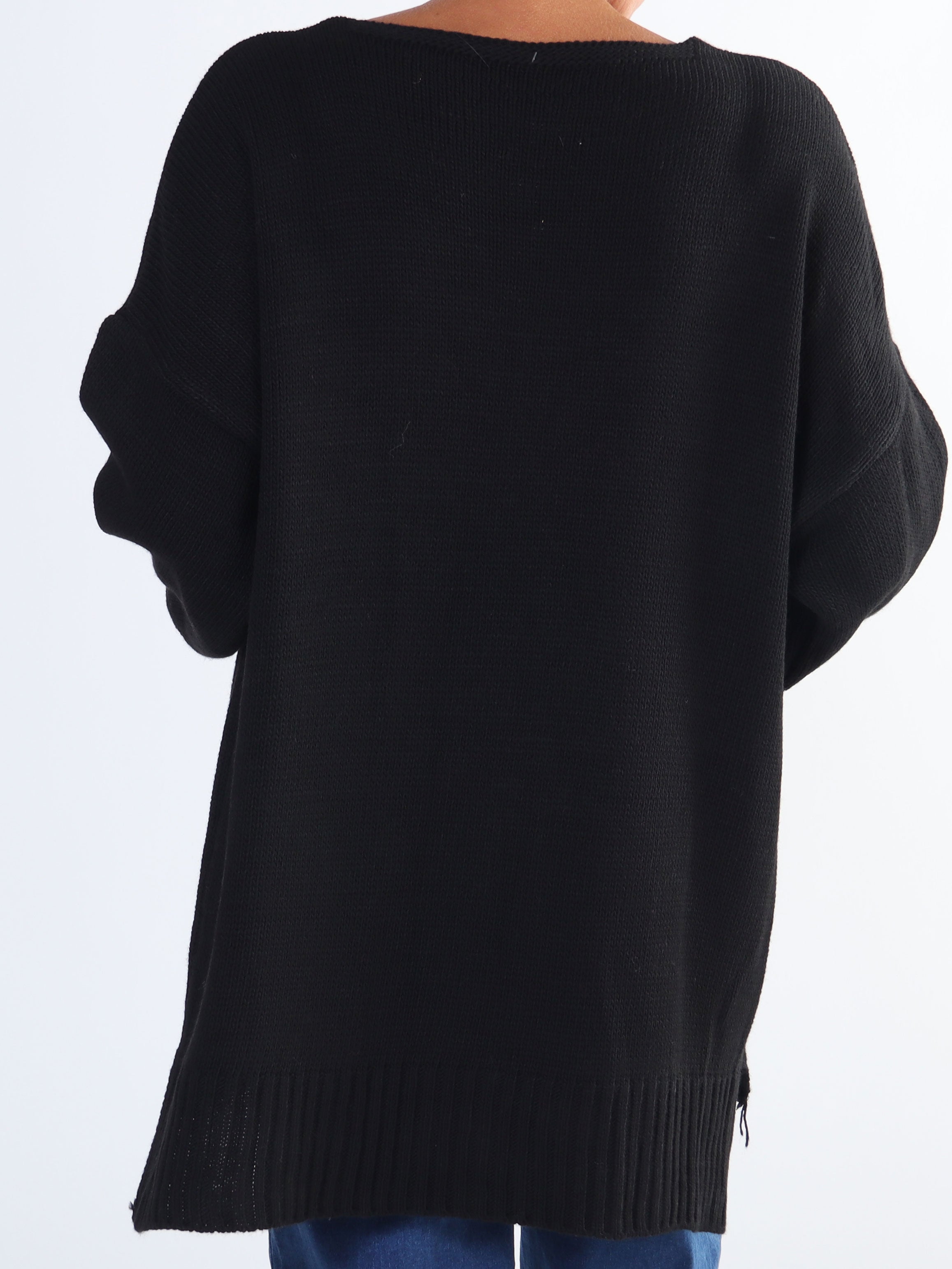 Shaima - Simpel plus sized tröja med fickor