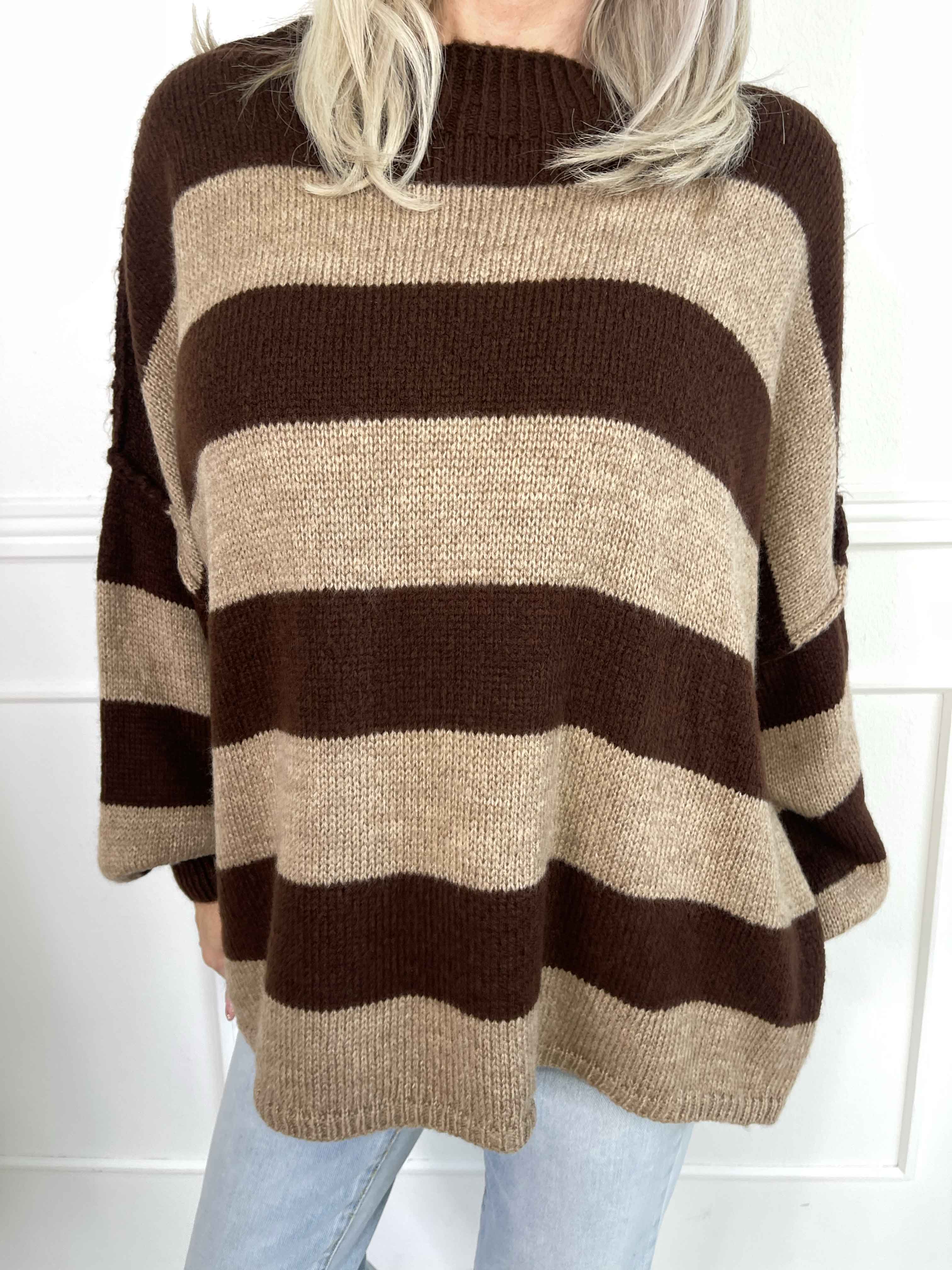 Stacia - Stickad blus med breda ränder