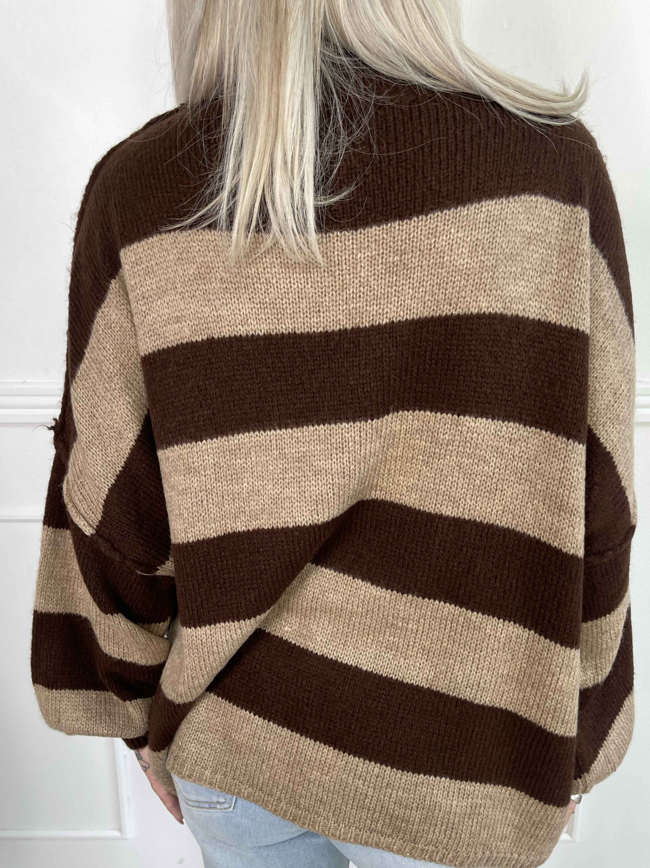 Stacia - Stickad blus med breda ränder