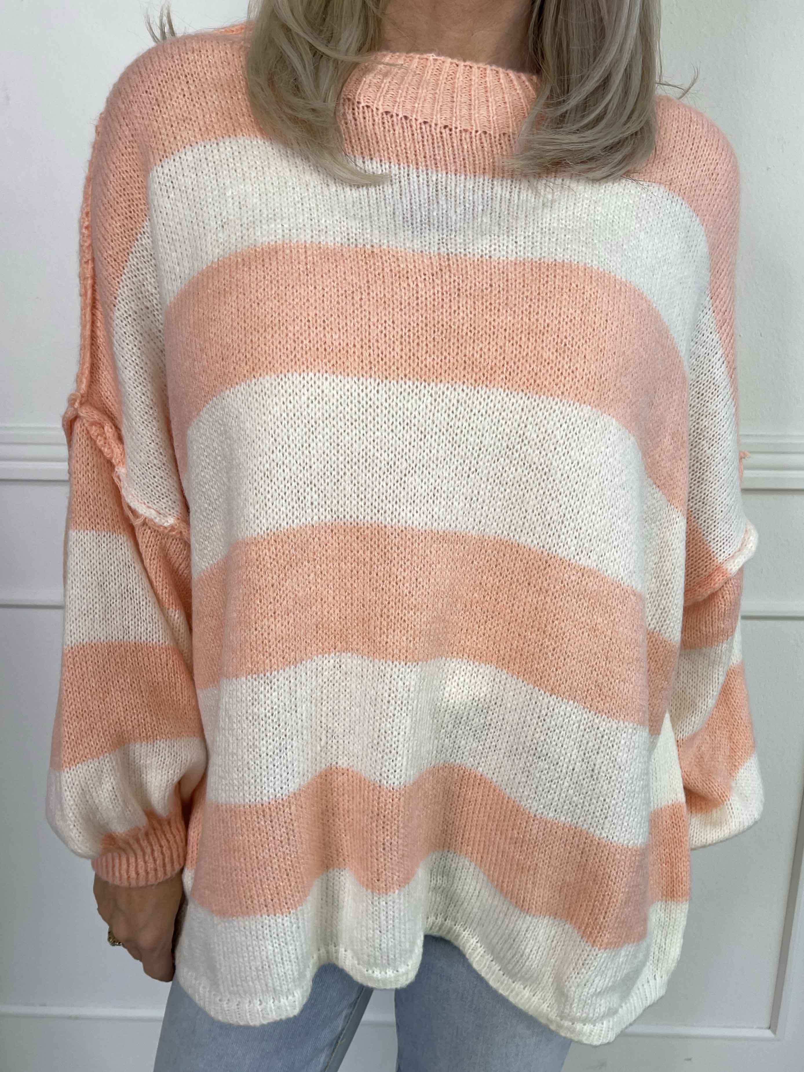 Stacia - Stickad blus med breda ränder