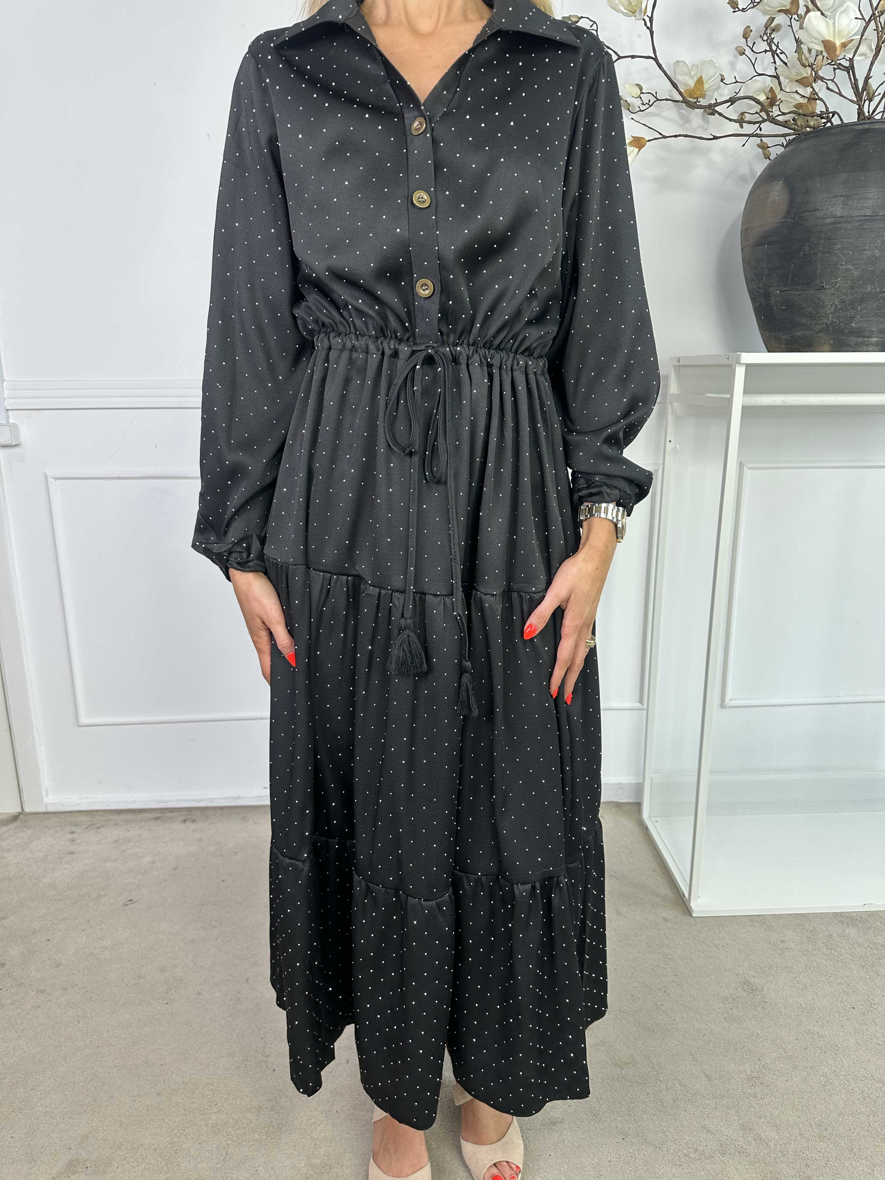 Starlight - Långklänning med lager-på-lager-look utsmyckad med lister