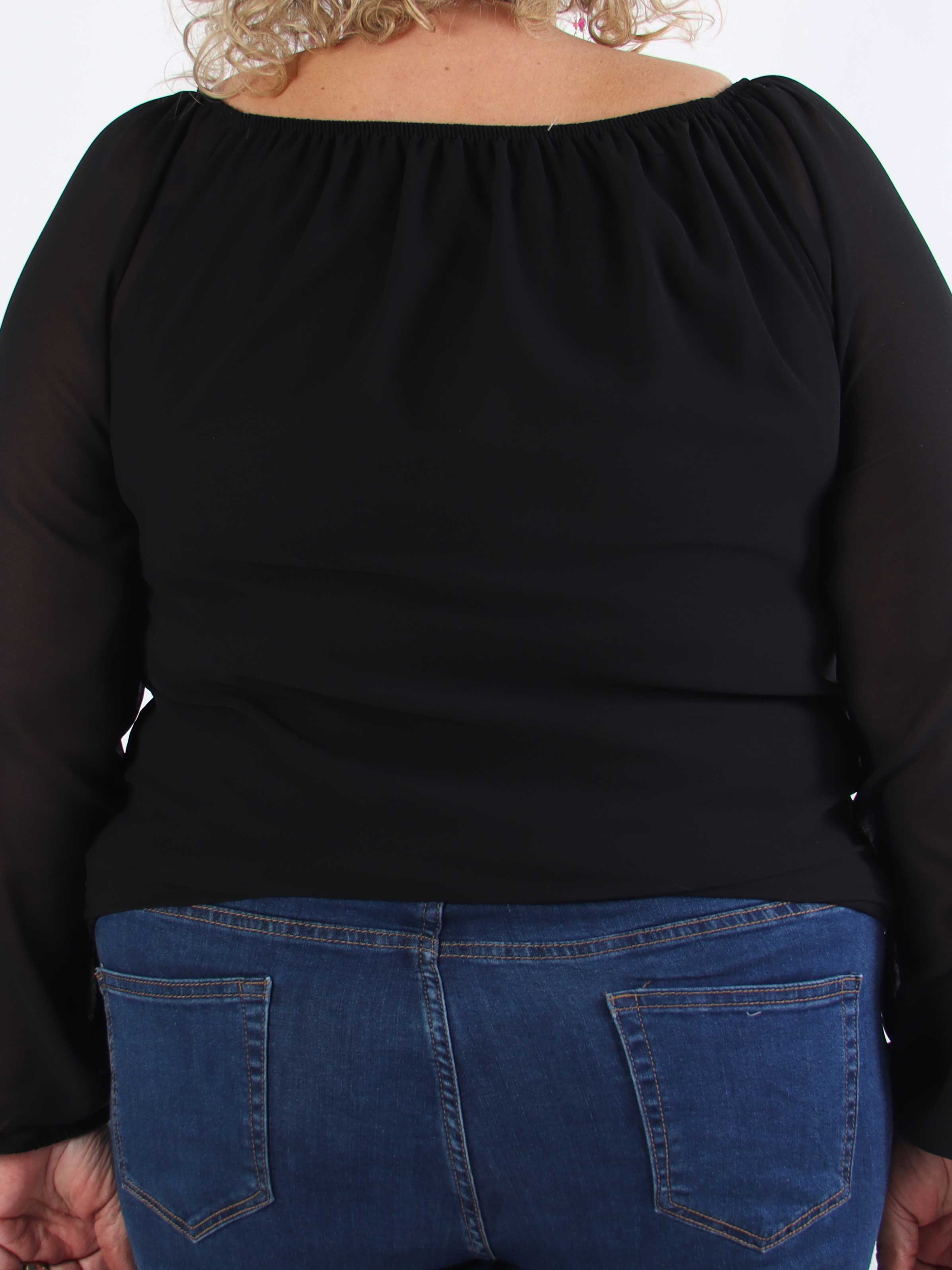 Stef - Fin tunika i chiffonglager med resår i nederkanten