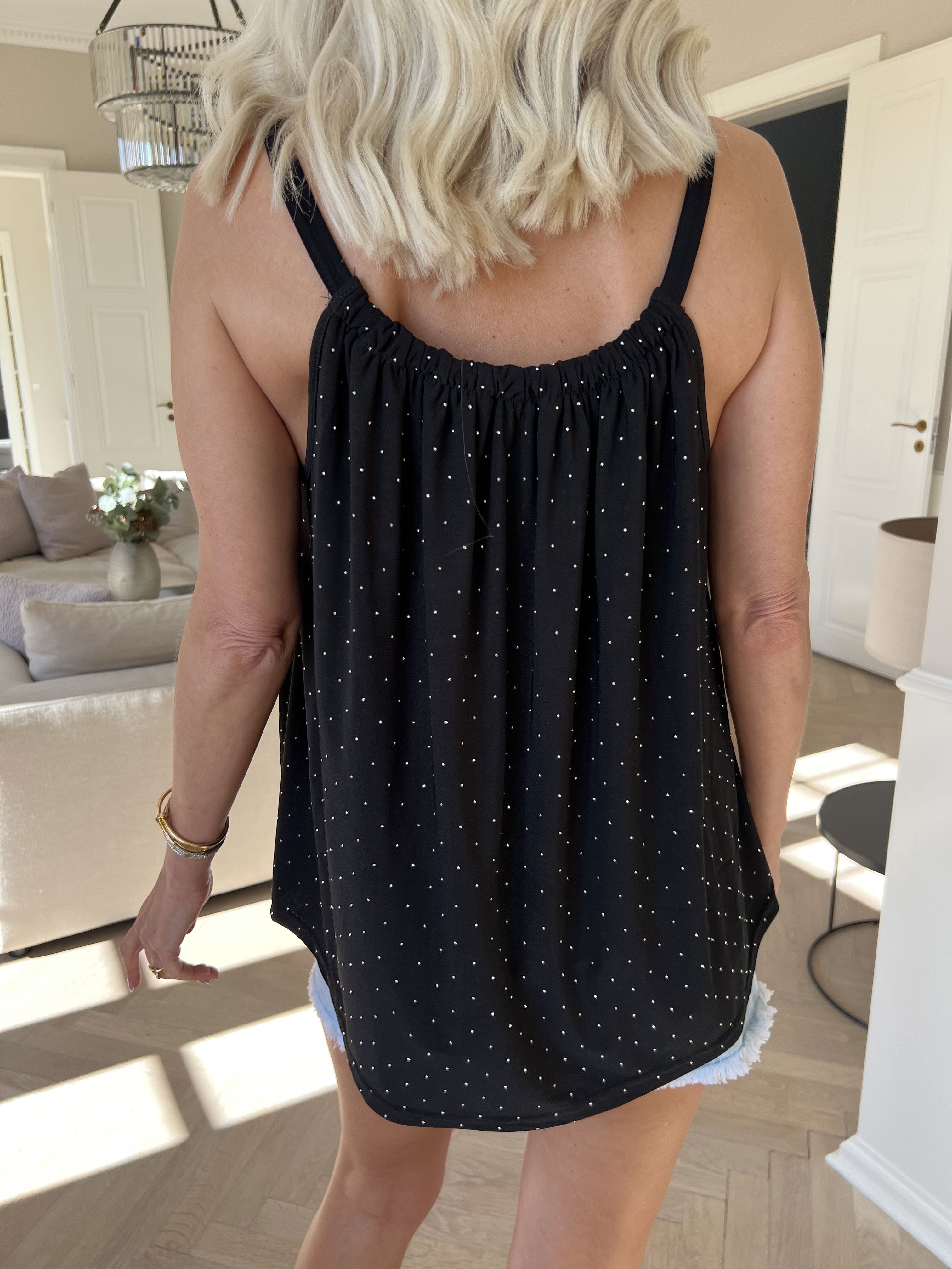 Sunlove Crystal Top - Enfärgad elastisk topp med mock neck