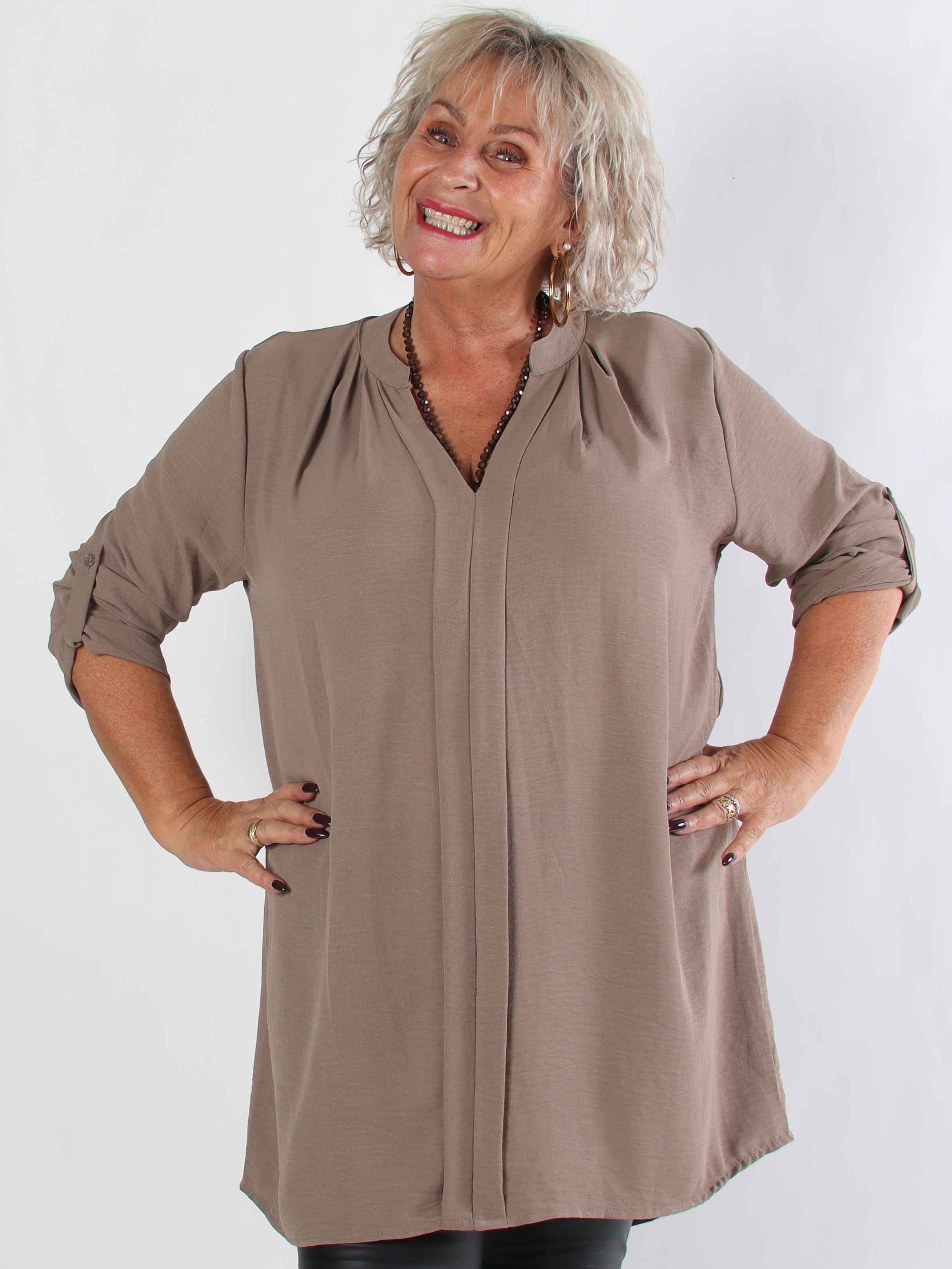 Teresa - Plus size tunika med opsmøg