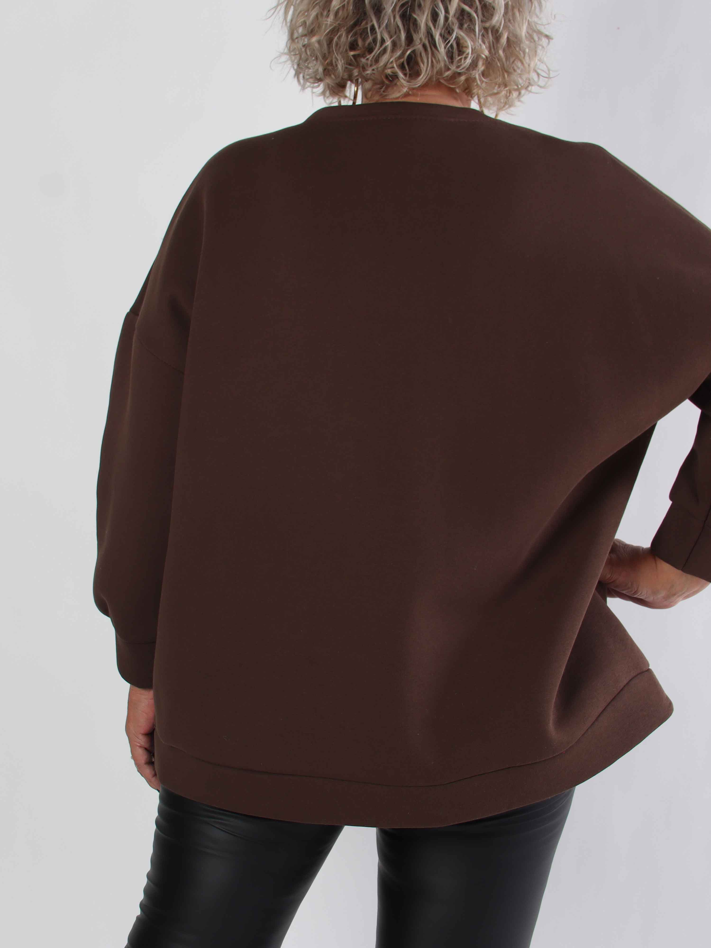 Thalassa - Plus size sweatshirt i bomuld med stor velour sløjfe