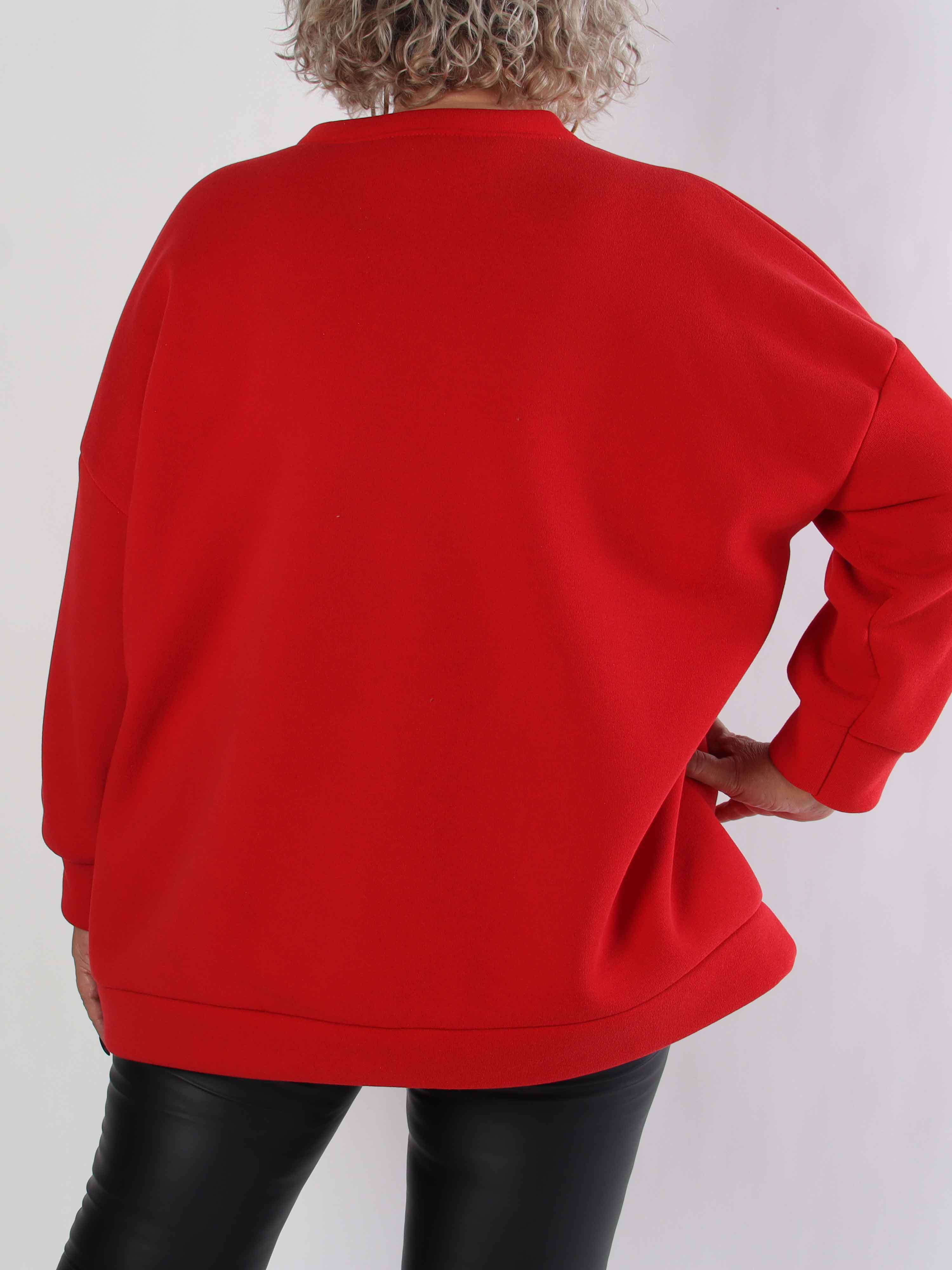 Thalassa - Plus size sweatshirt i bomuld med stor velour sløjfe