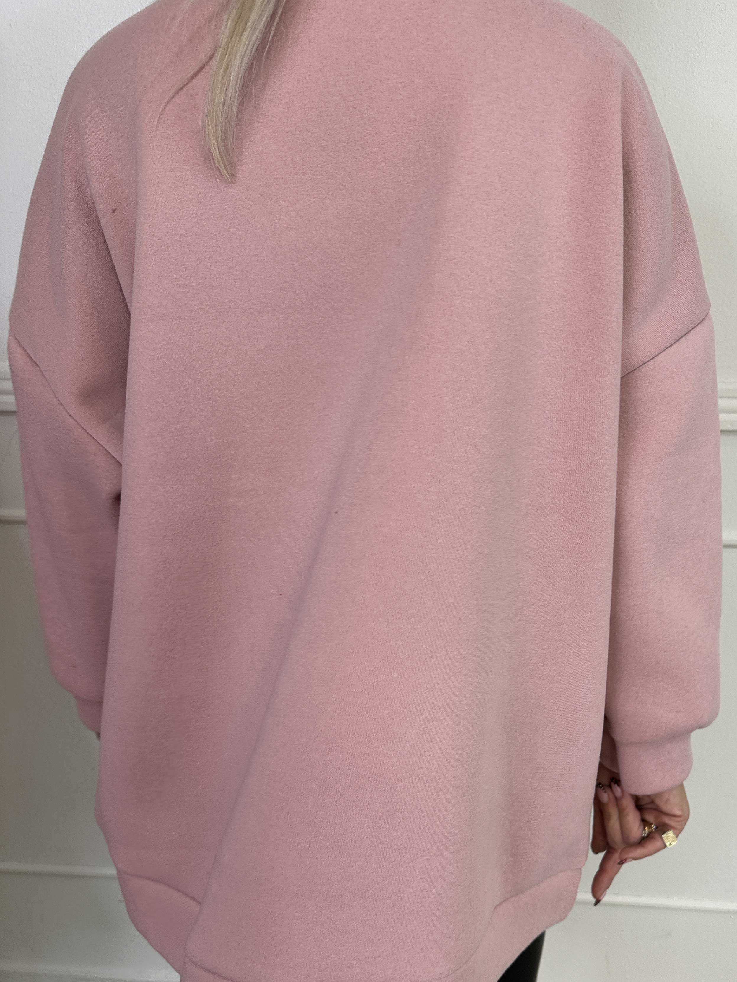 Thalassa - Oversized sweatshirt i bomuld med stor velour sløjfe