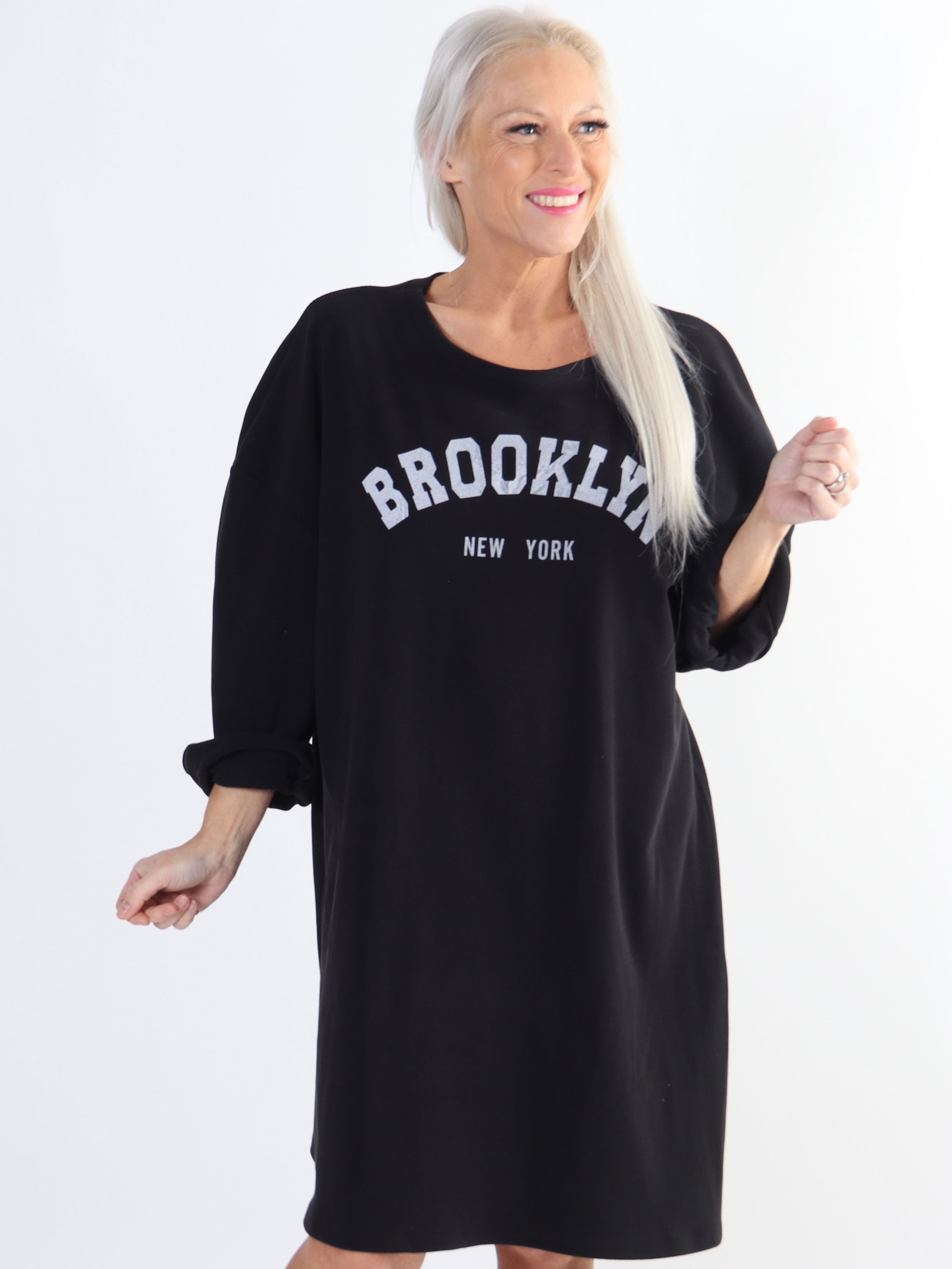 Thalia - Mjuk sweatshirt i plus size med brooklyn stående
