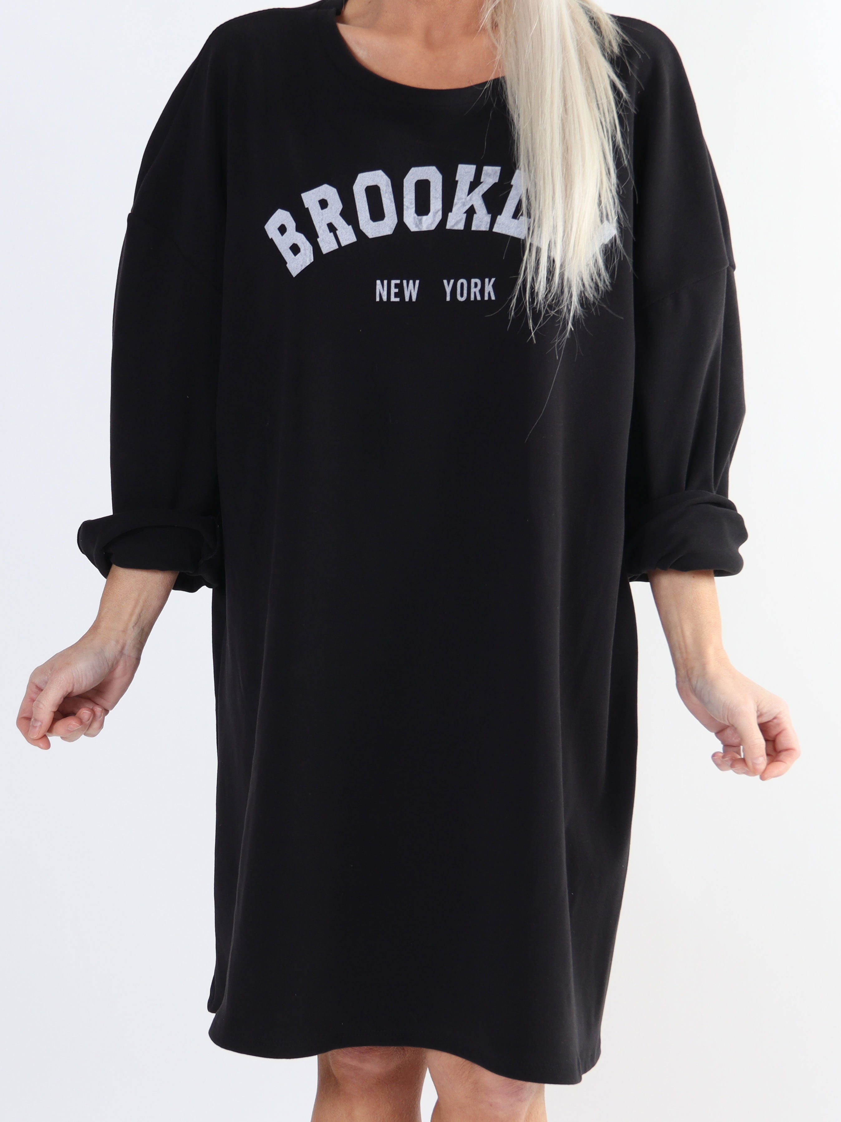 Thalia - Mjuk sweatshirt i plus size med brooklyn stående