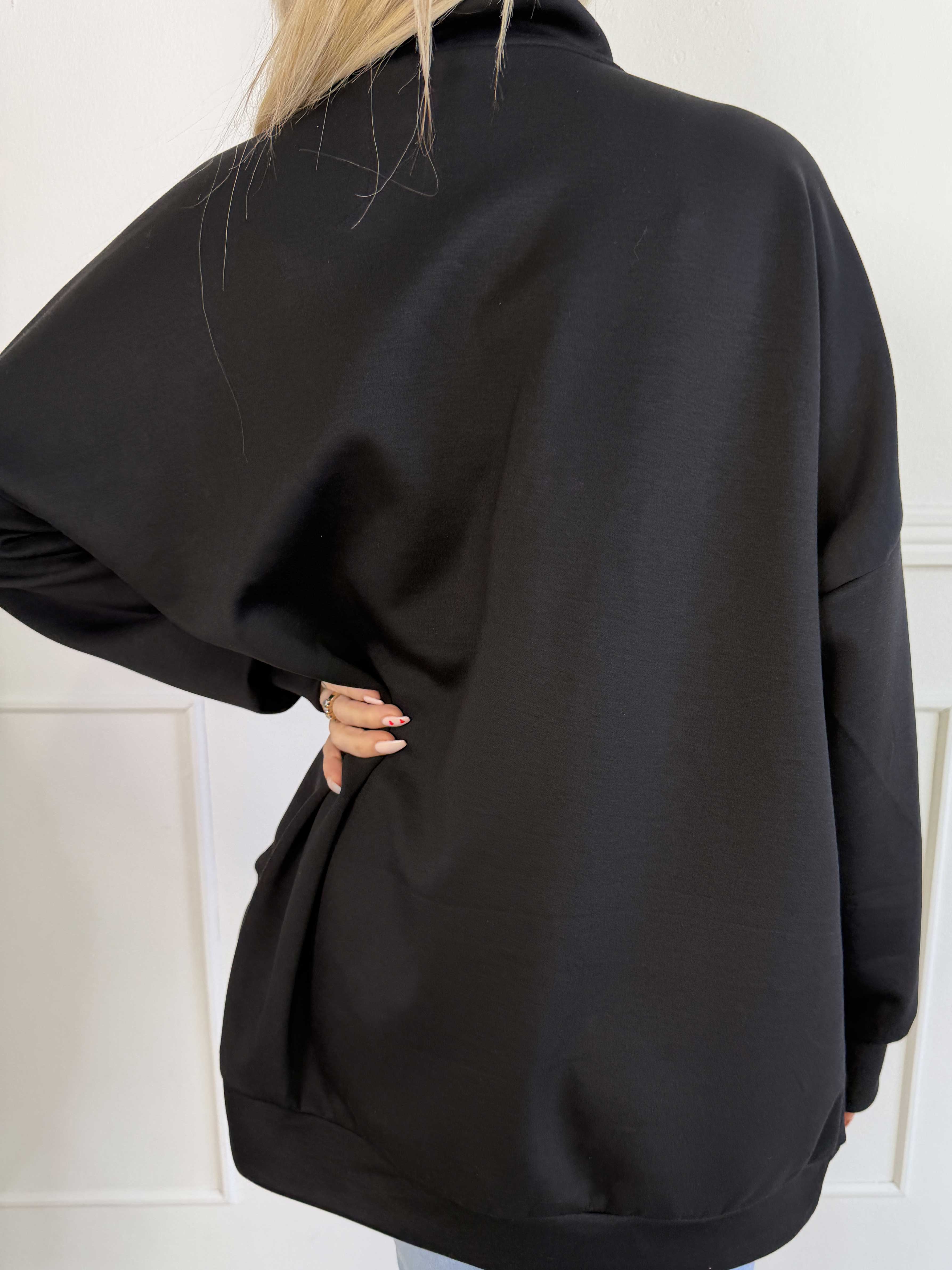 Tracy - Sweatshirt med lynlås og NEW YORK detalje