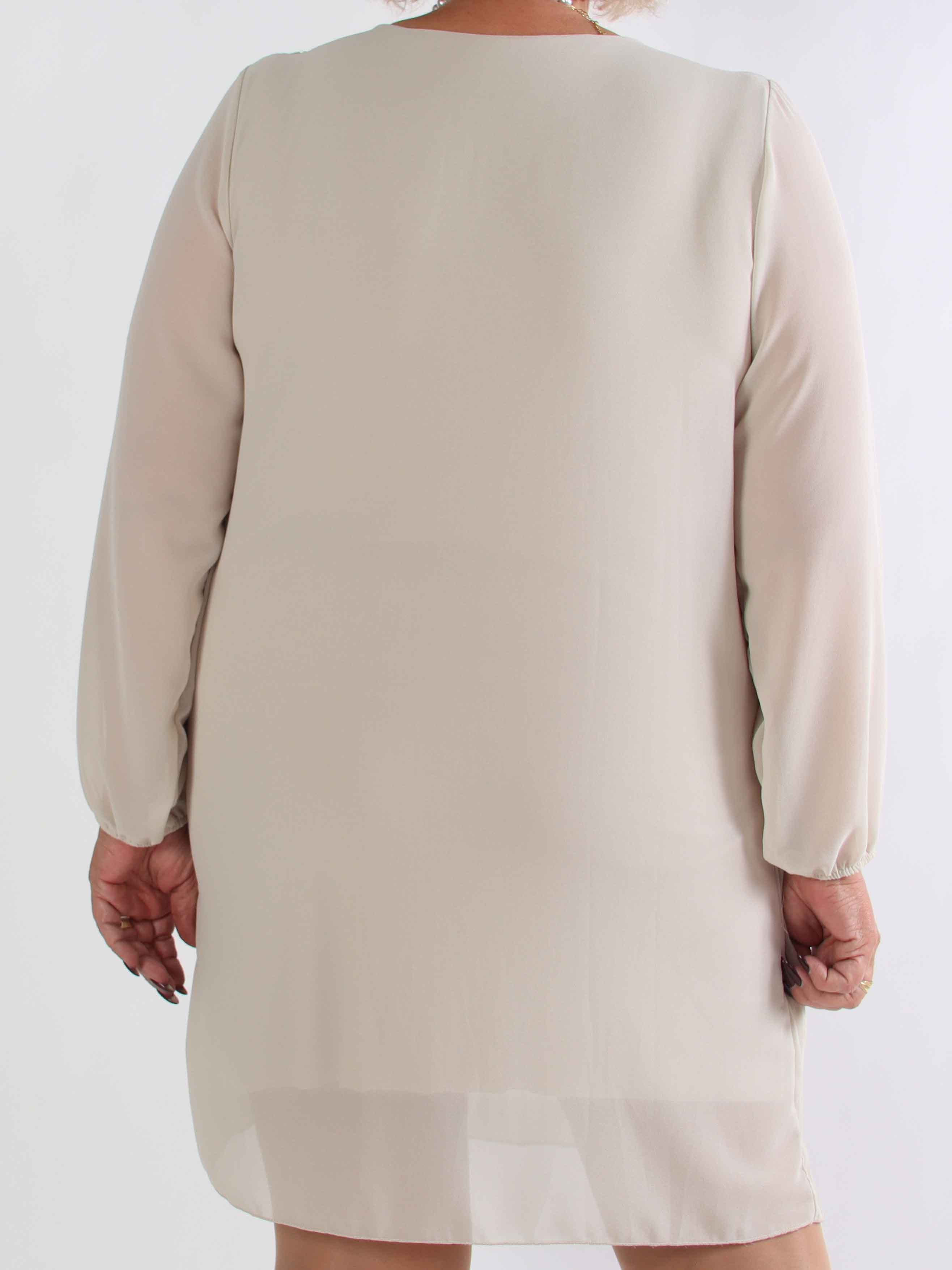 Ulrica - Söt plisserad plus size tunikaklänning med paljetter