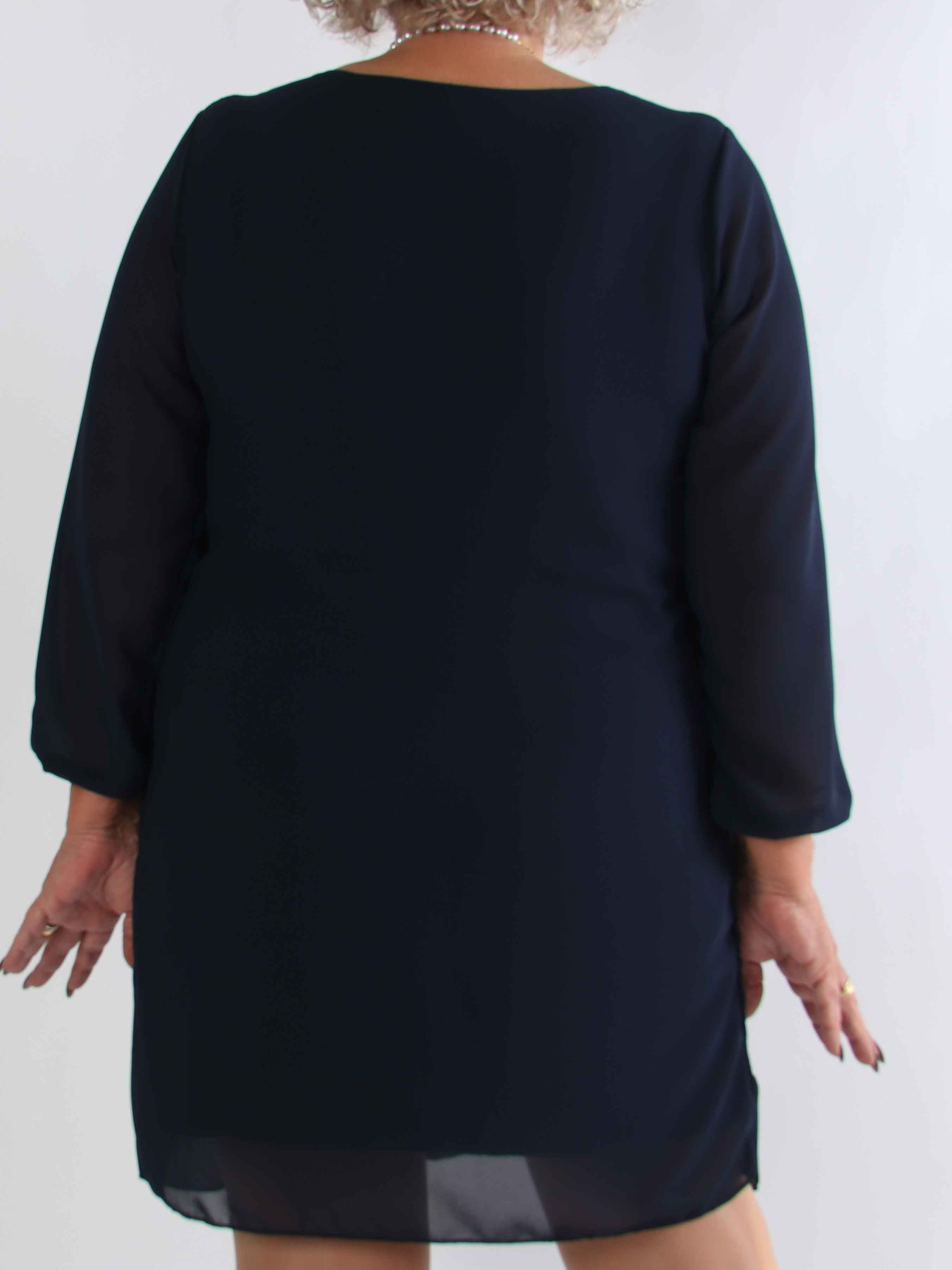 Ulrica - Söt plisserad plus size tunikaklänning med paljetter