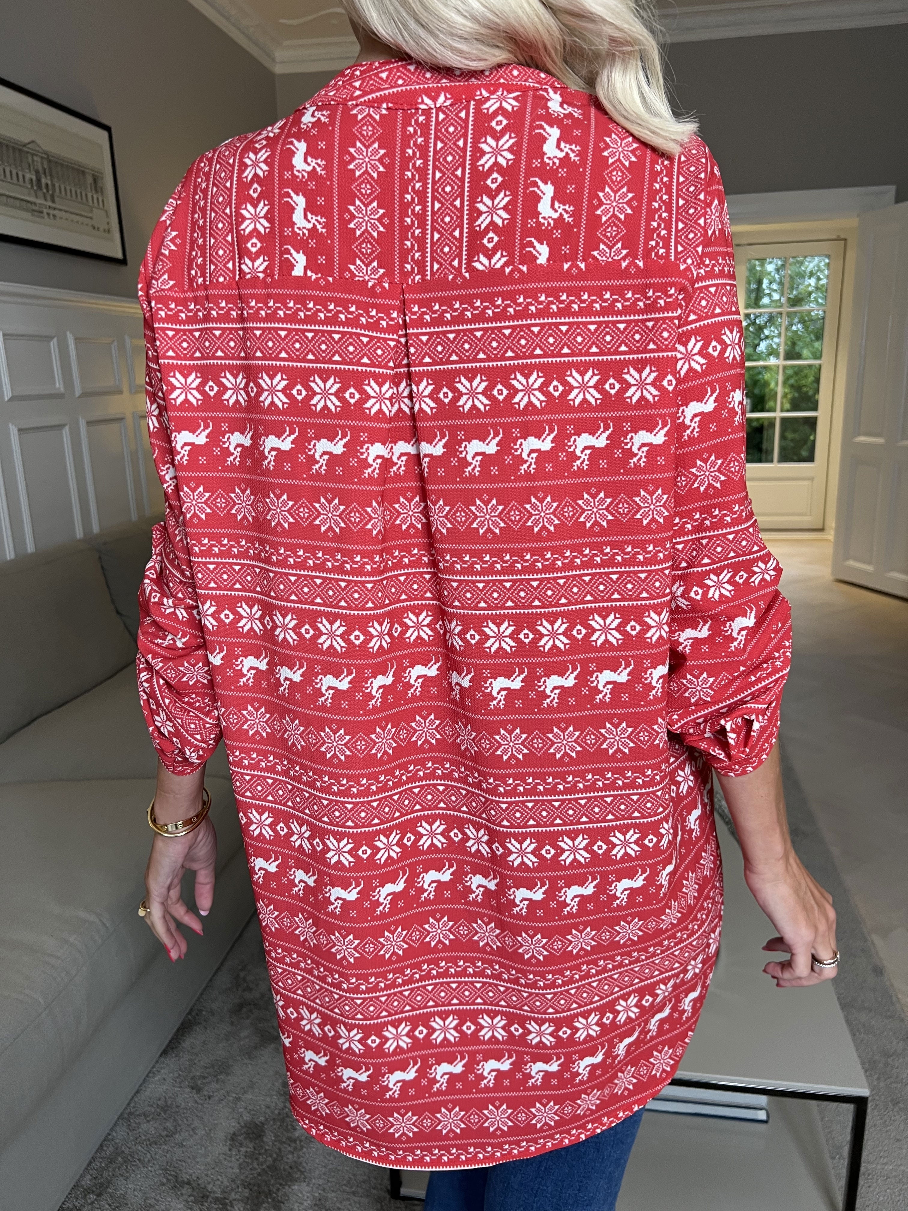 Vanesa Christmas - Skjorta med julmönster