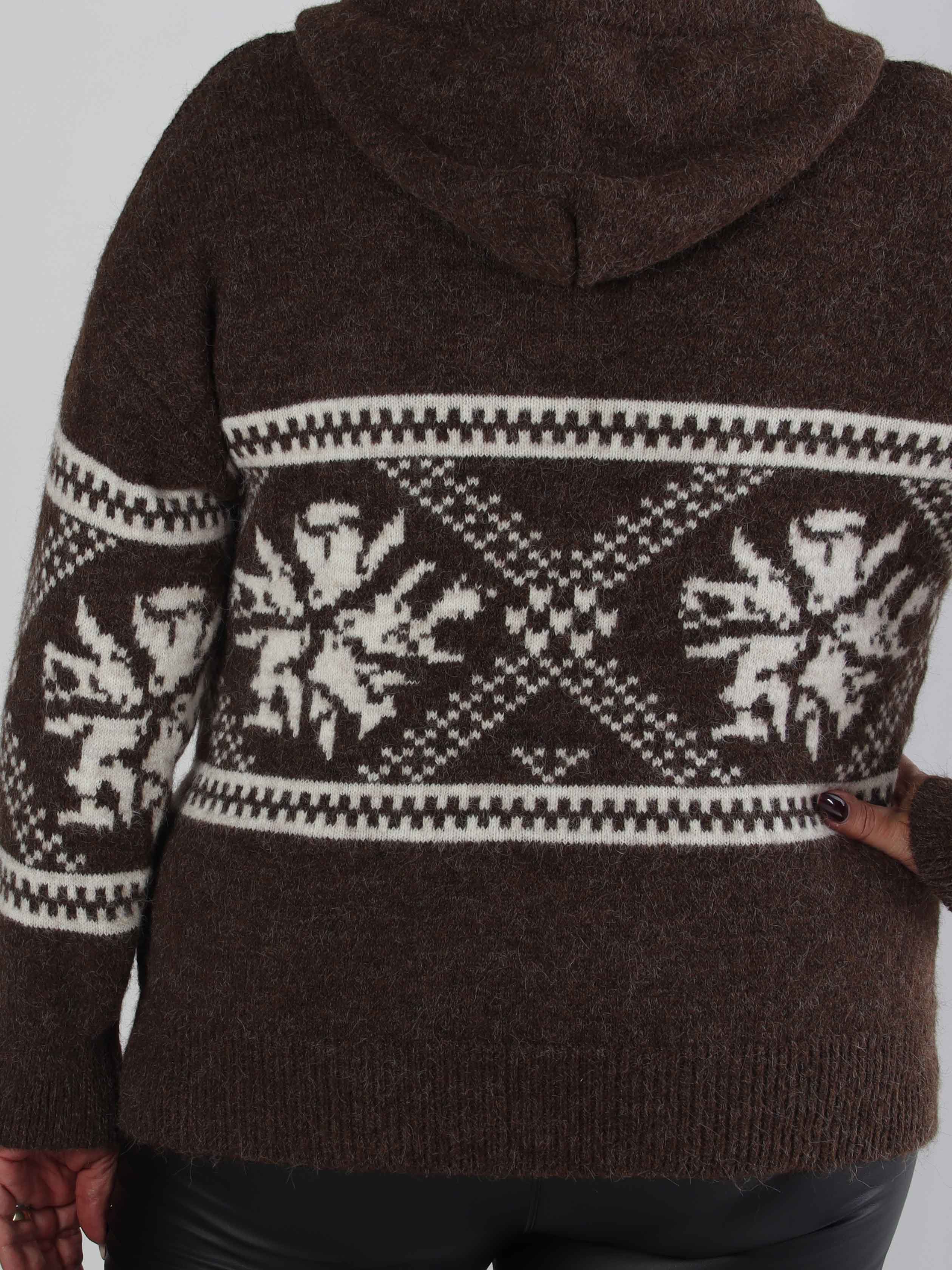 Veni - Hyggelig plus size uldstrik med snøre i udskæringen