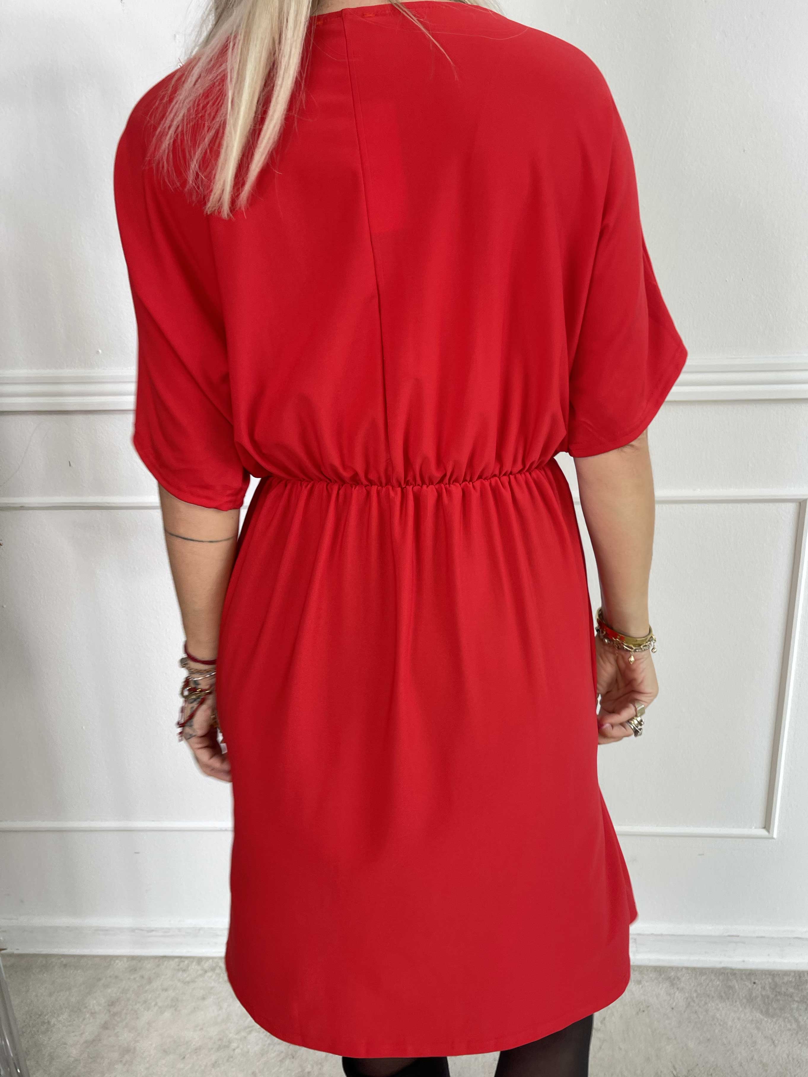 Venus Plain - Elastisk enfärgad klänning med resår i midjan