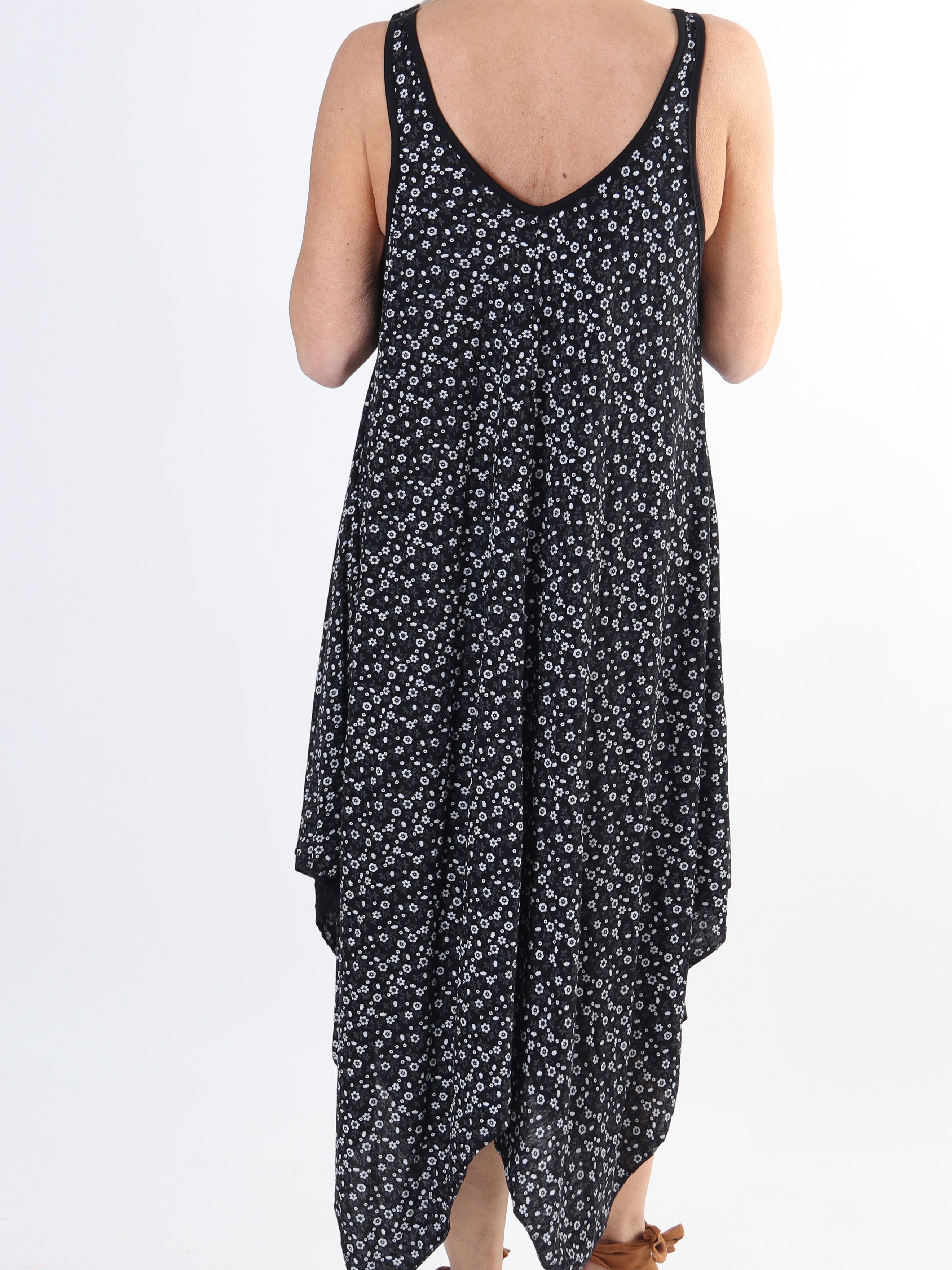 Veronica Small Flower - Klänning med blommönster och breda axelband i plusstorlek