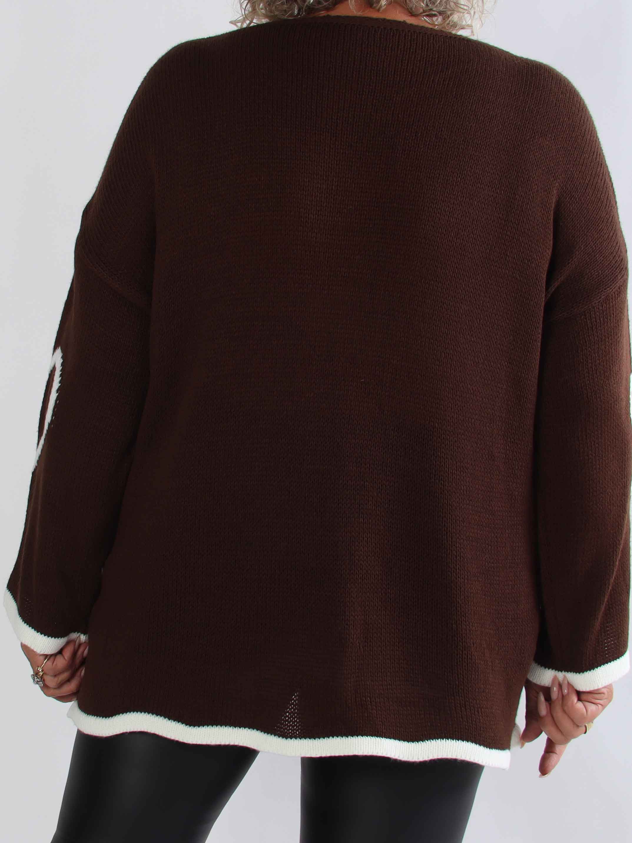 Vivianne - Sød plus size strikbluse med fine hjerter