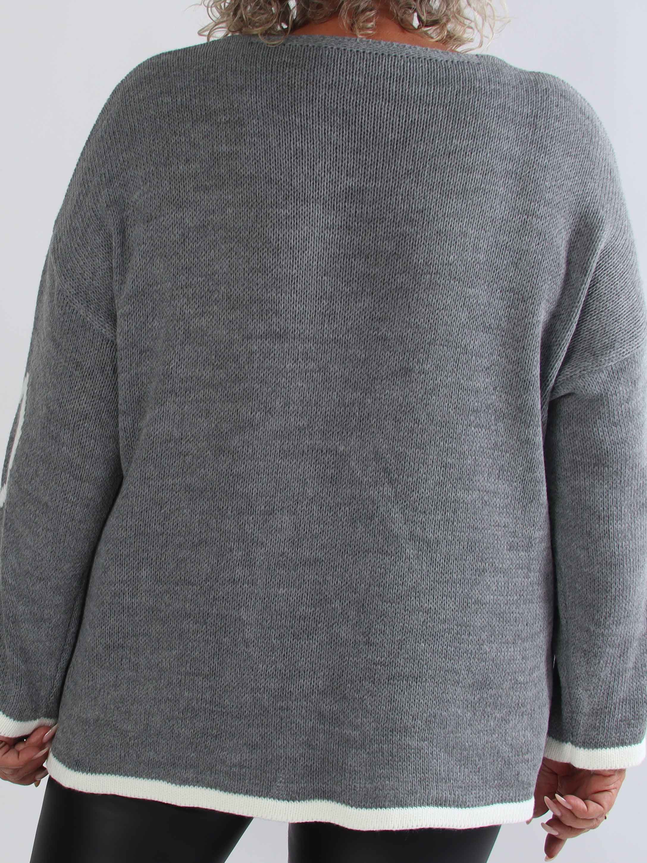 Vivianne - Sød plus size strikbluse med fine hjerter