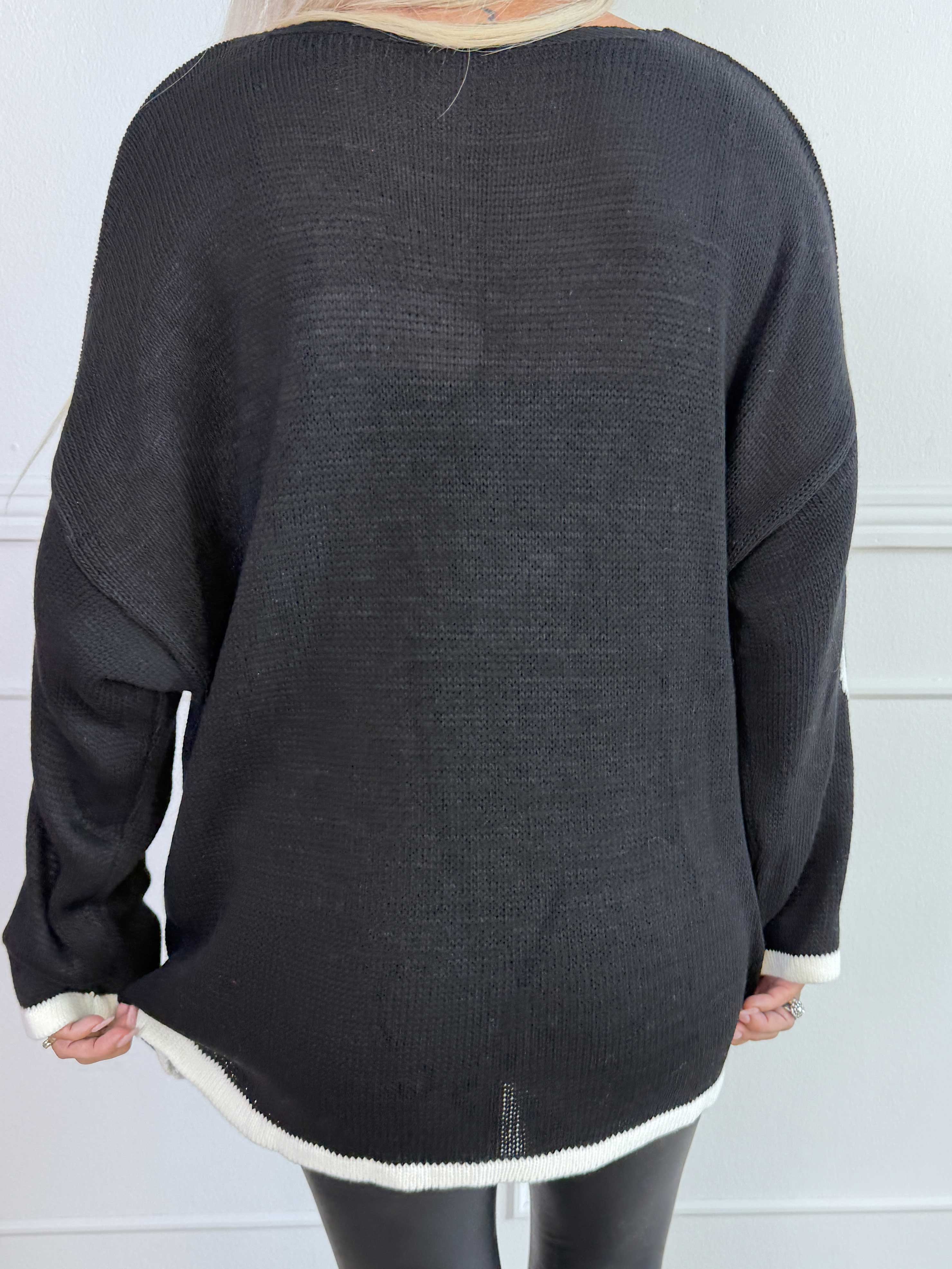 Vivianne - Sød strikbluse med fine hjerter
