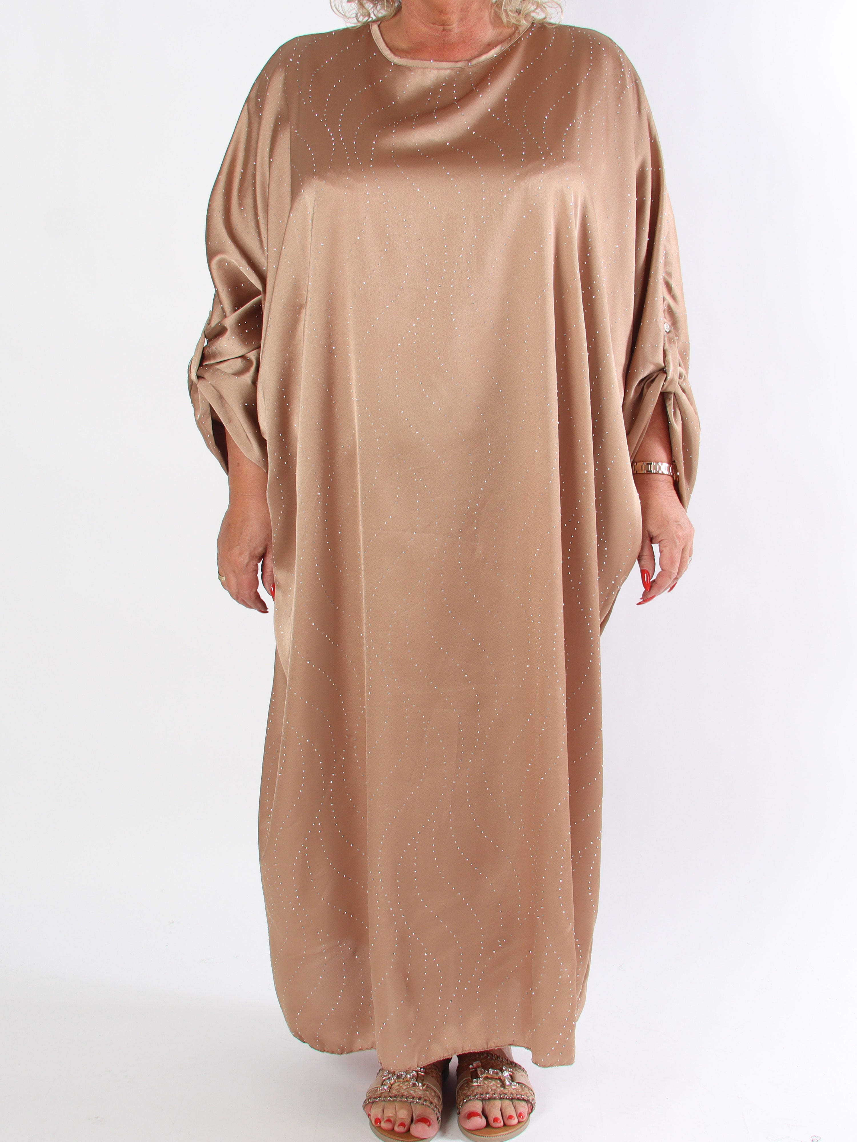 Winnie - Lång elegant plus size tunikaklänning med strass